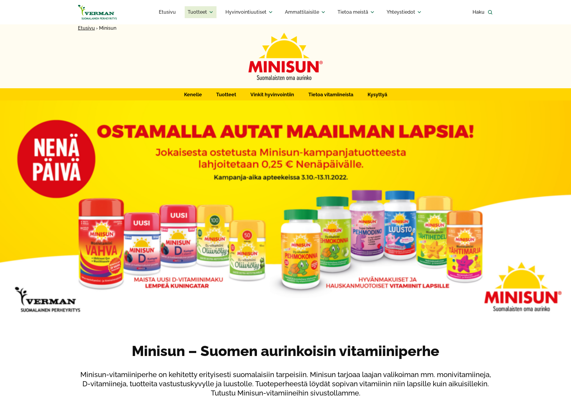 Näyttökuva minisun.fi