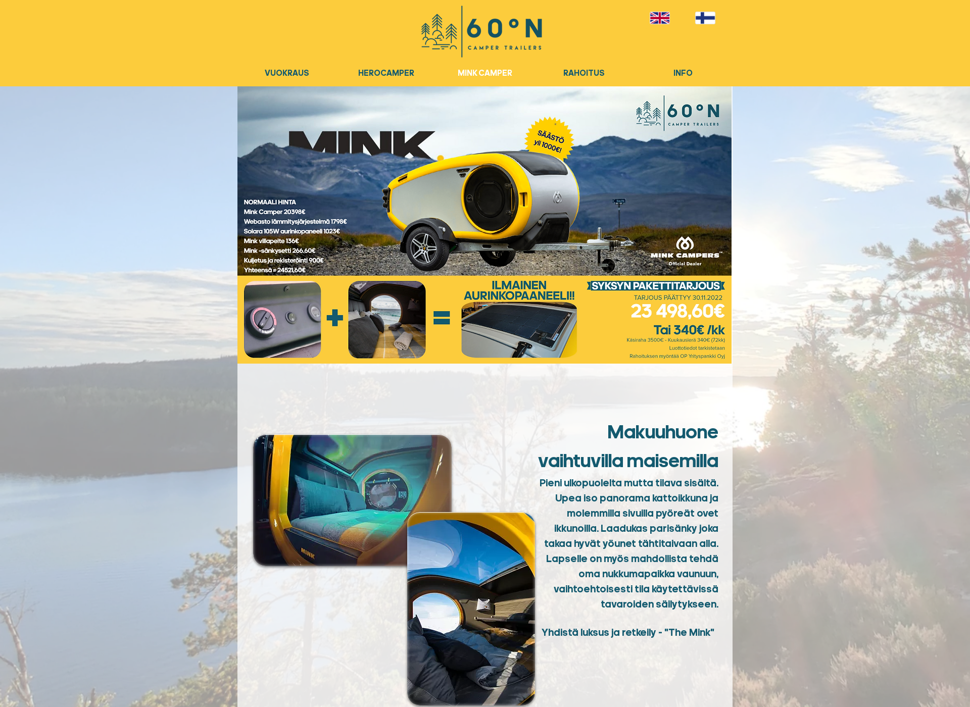 Screenshot for minkcampers.fi