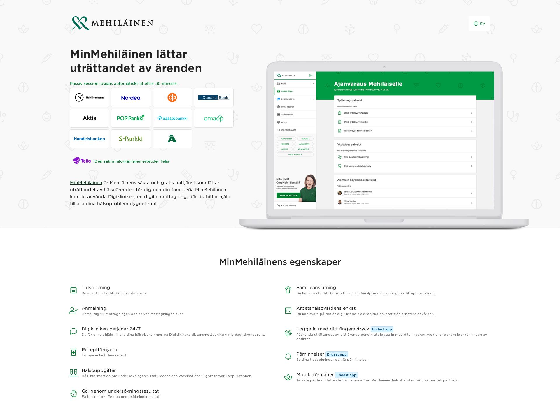 Skärmdump för minmehilainen.fi