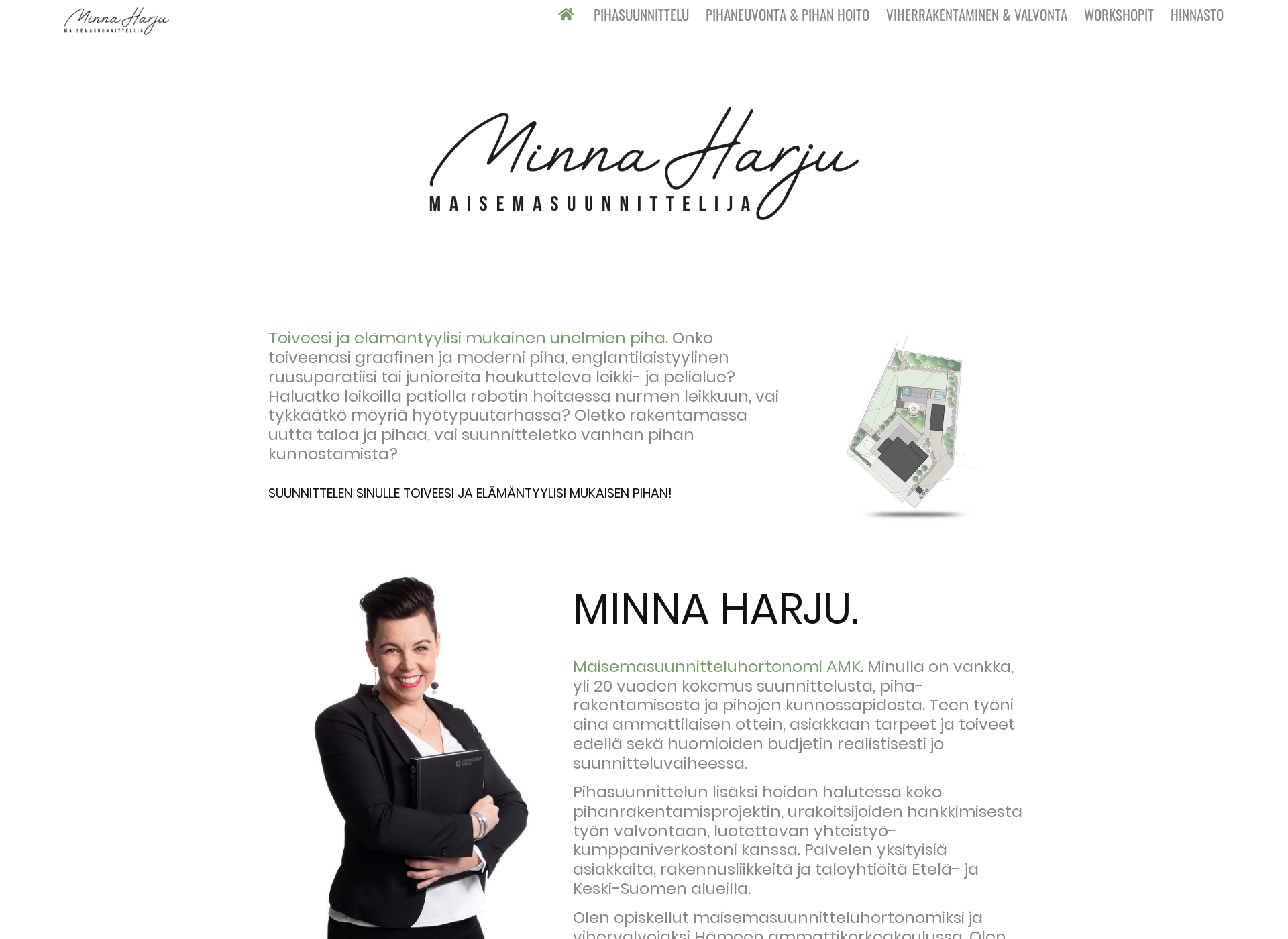 Skärmdump för minnaharju.fi