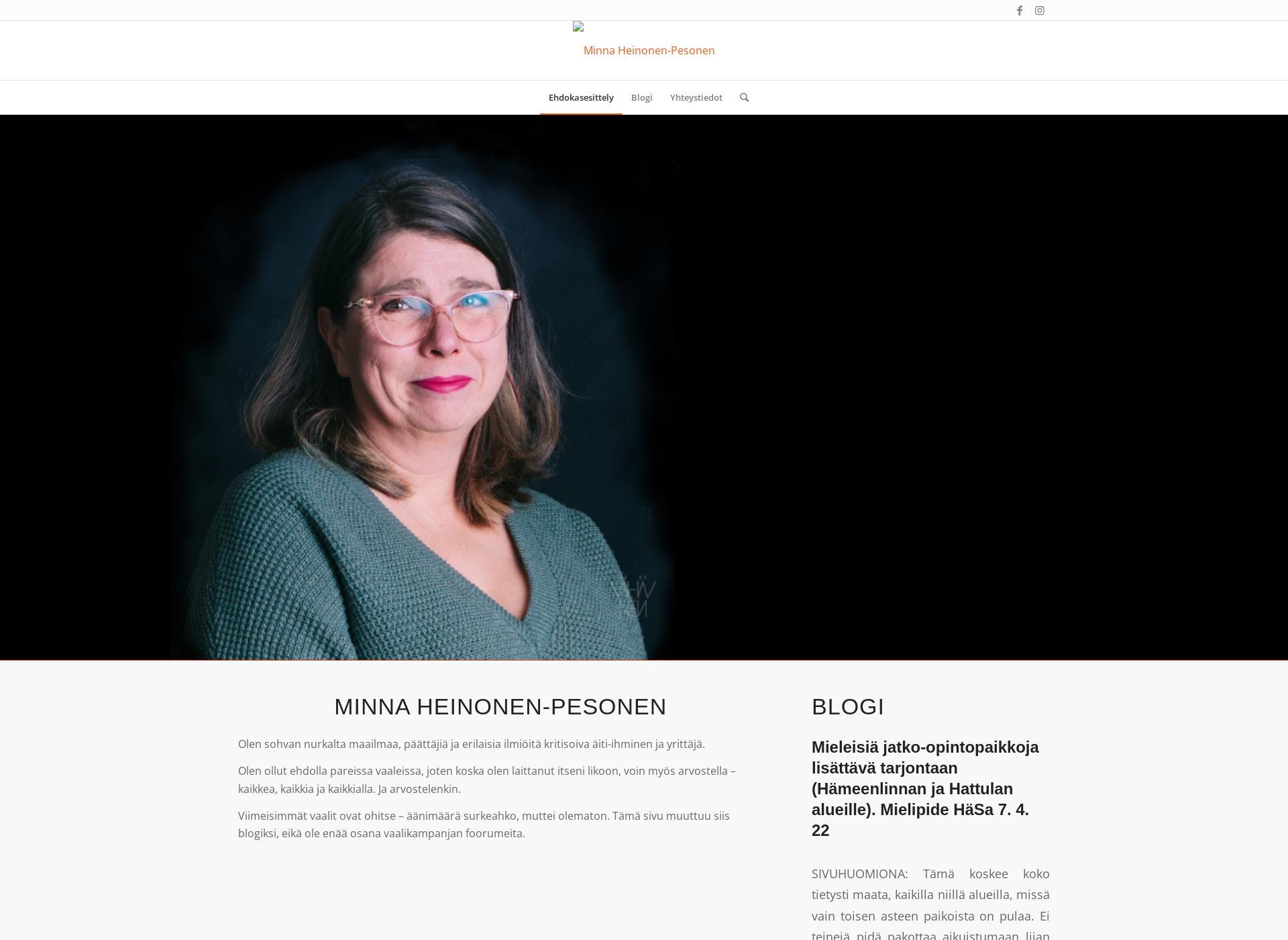 Skärmdump för minnahp.fi
