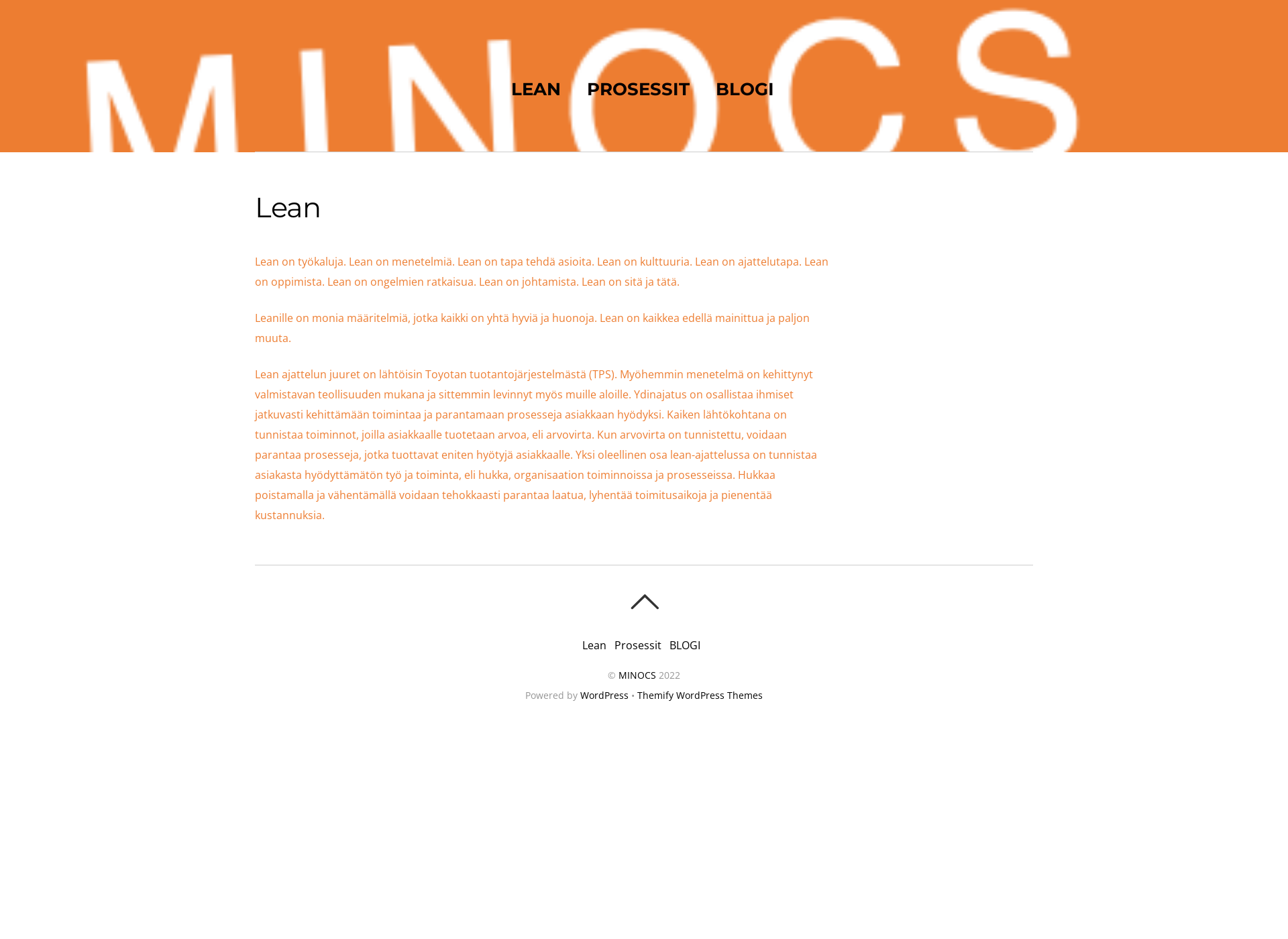 Skärmdump för minocs.fi