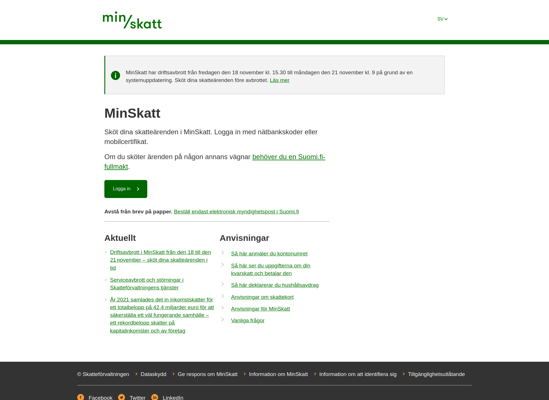 Screenshot for minskatt.fi