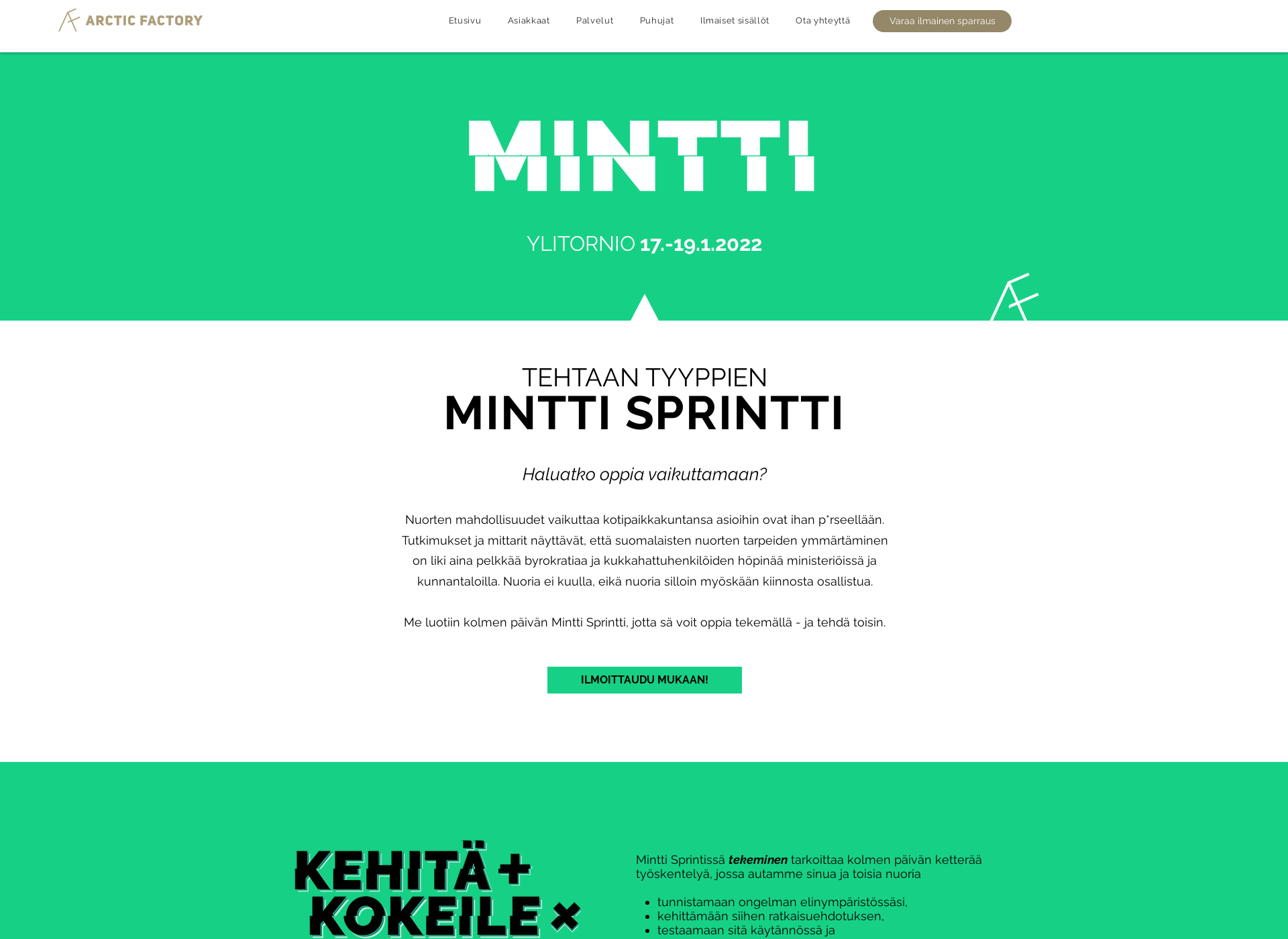 Screenshot for minttisprintti.fi