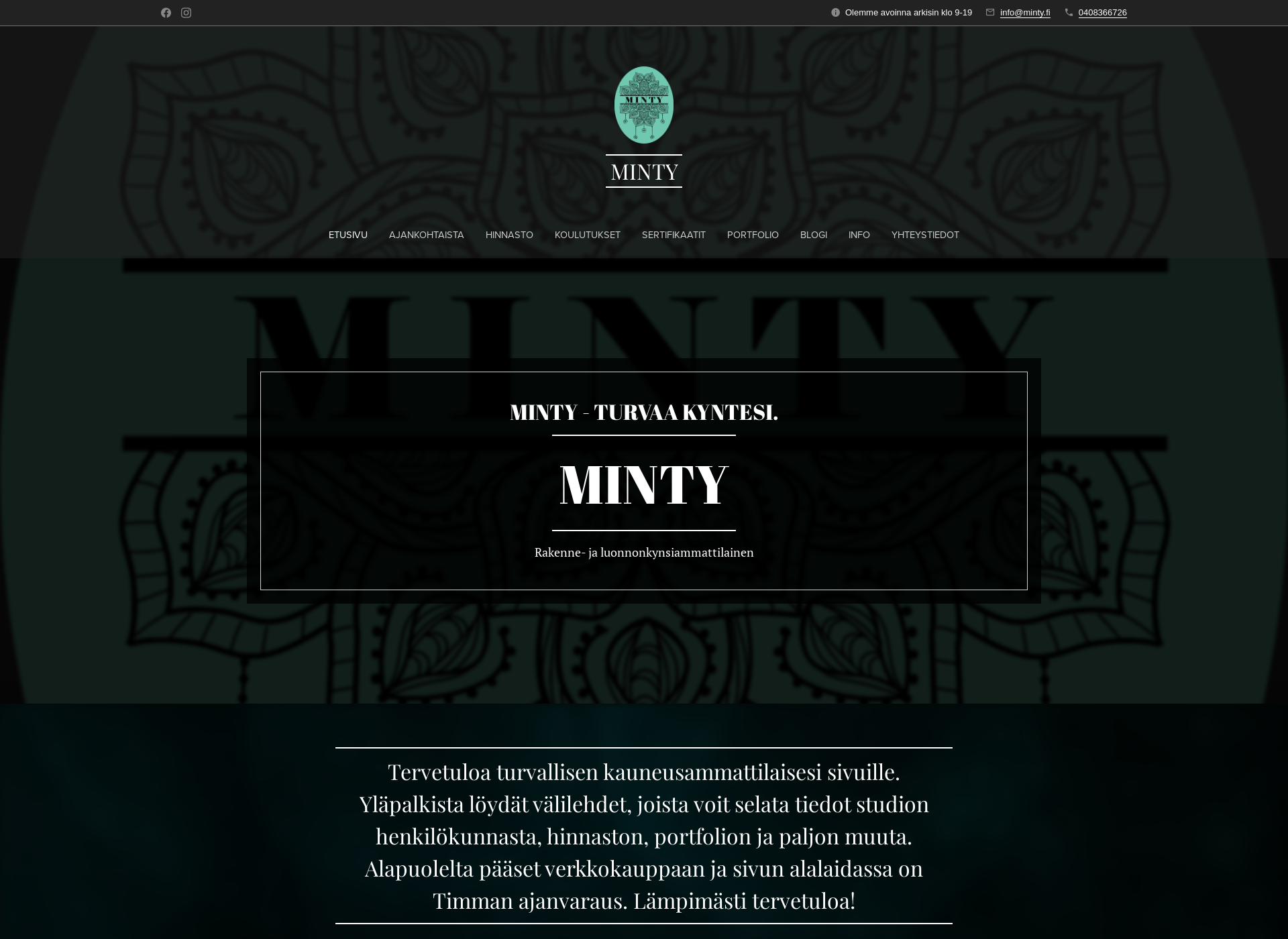 Skärmdump för minty.fi