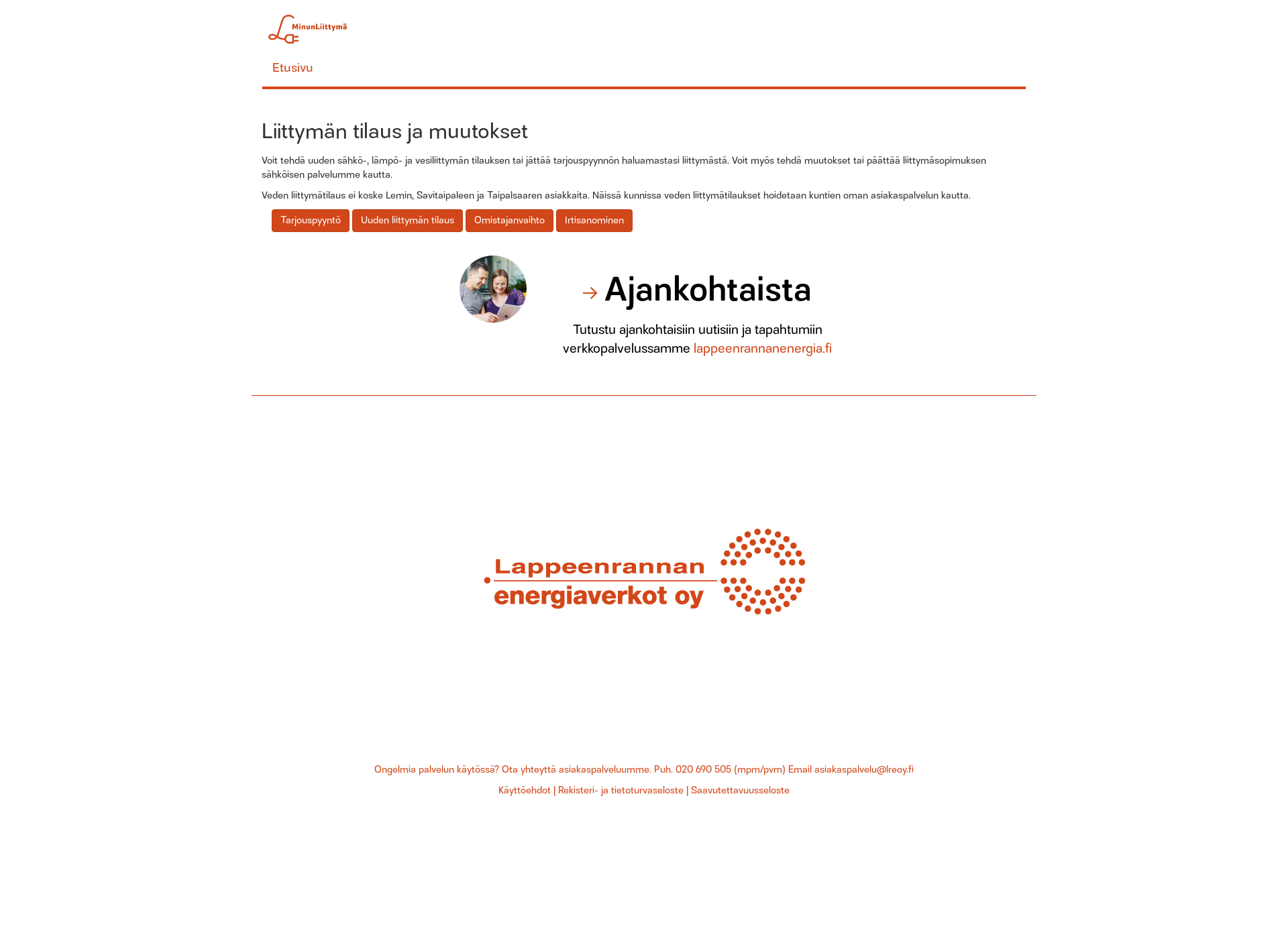 Skärmdump för minunliittyma.fi