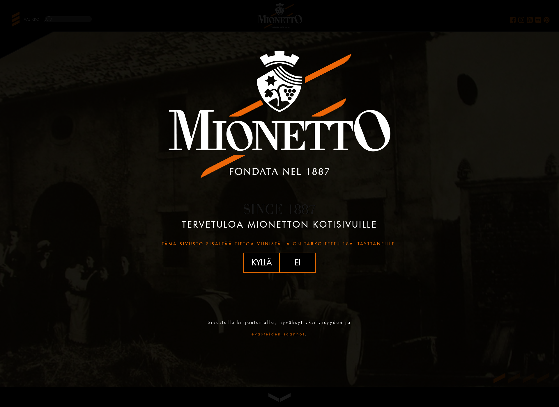 Screenshot for mionetto.fi