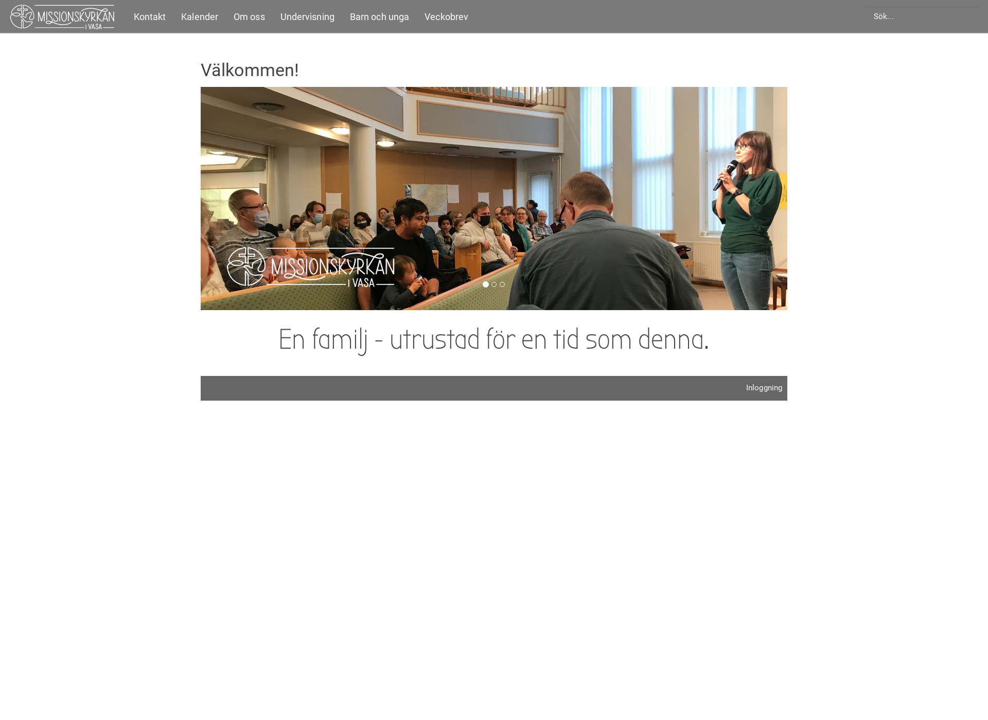 Skärmdump för missionskyrkanivasa.fi