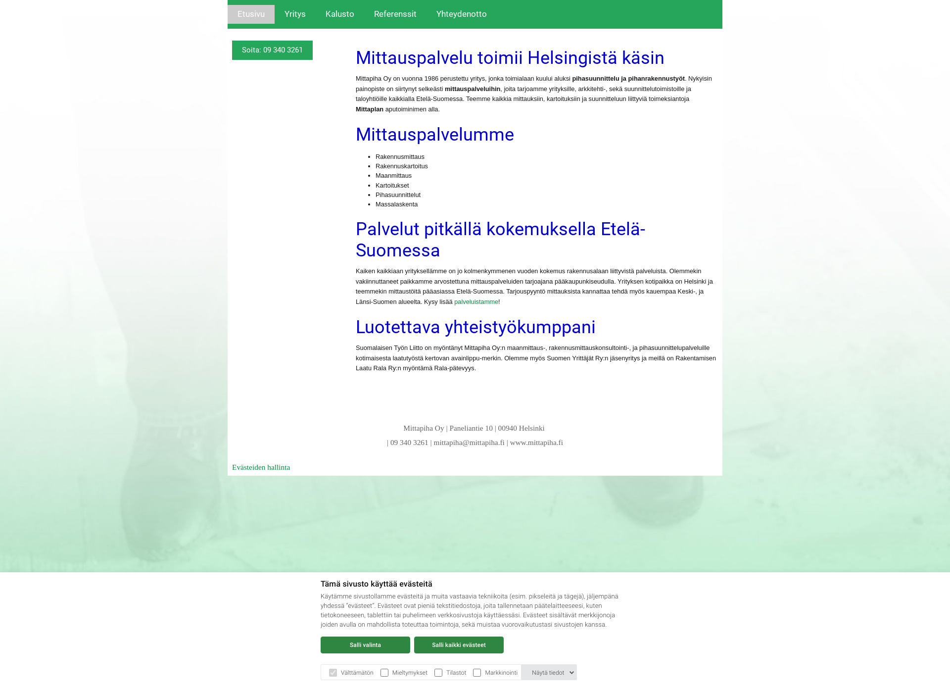 Skärmdump för mittapiha.fi