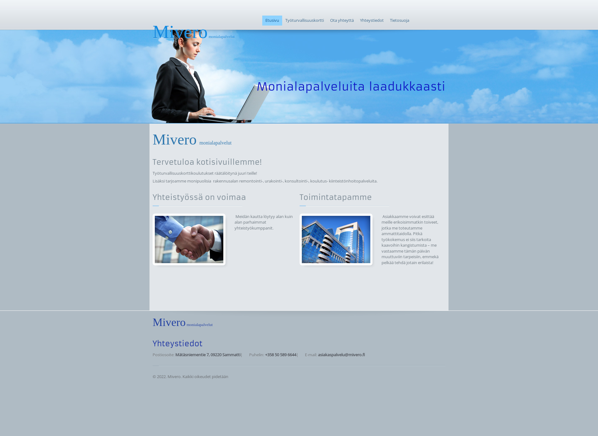 Skärmdump för mivero.fi