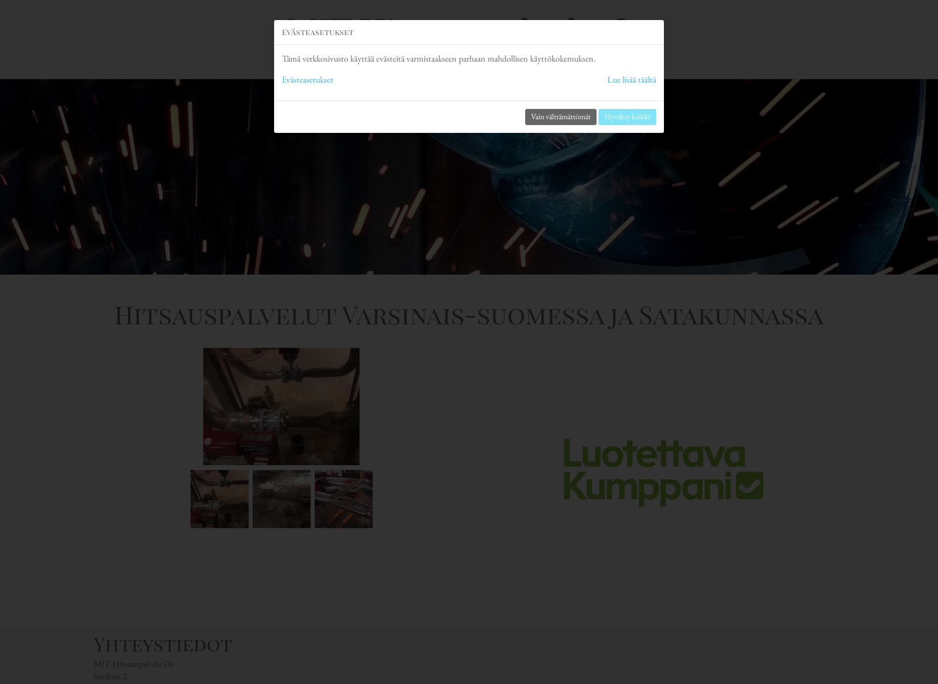 Skärmdump för mjthitsauspalvelu.fi