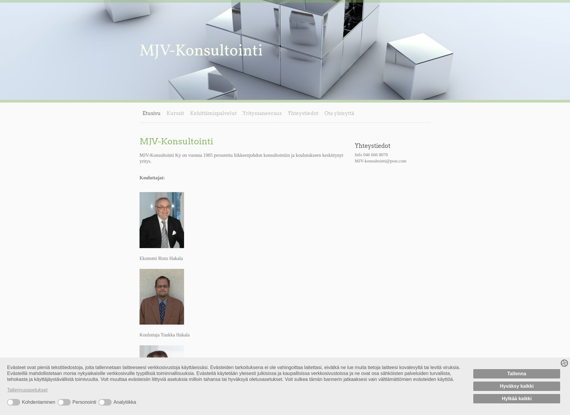 Skärmdump för mjvkonsultointi.fi
