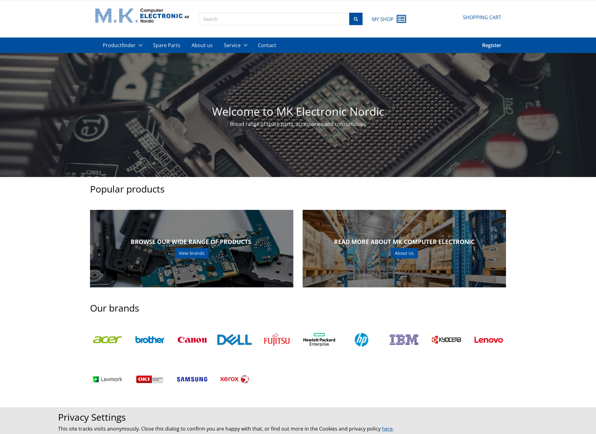 Screenshot for mk-electronic.fi