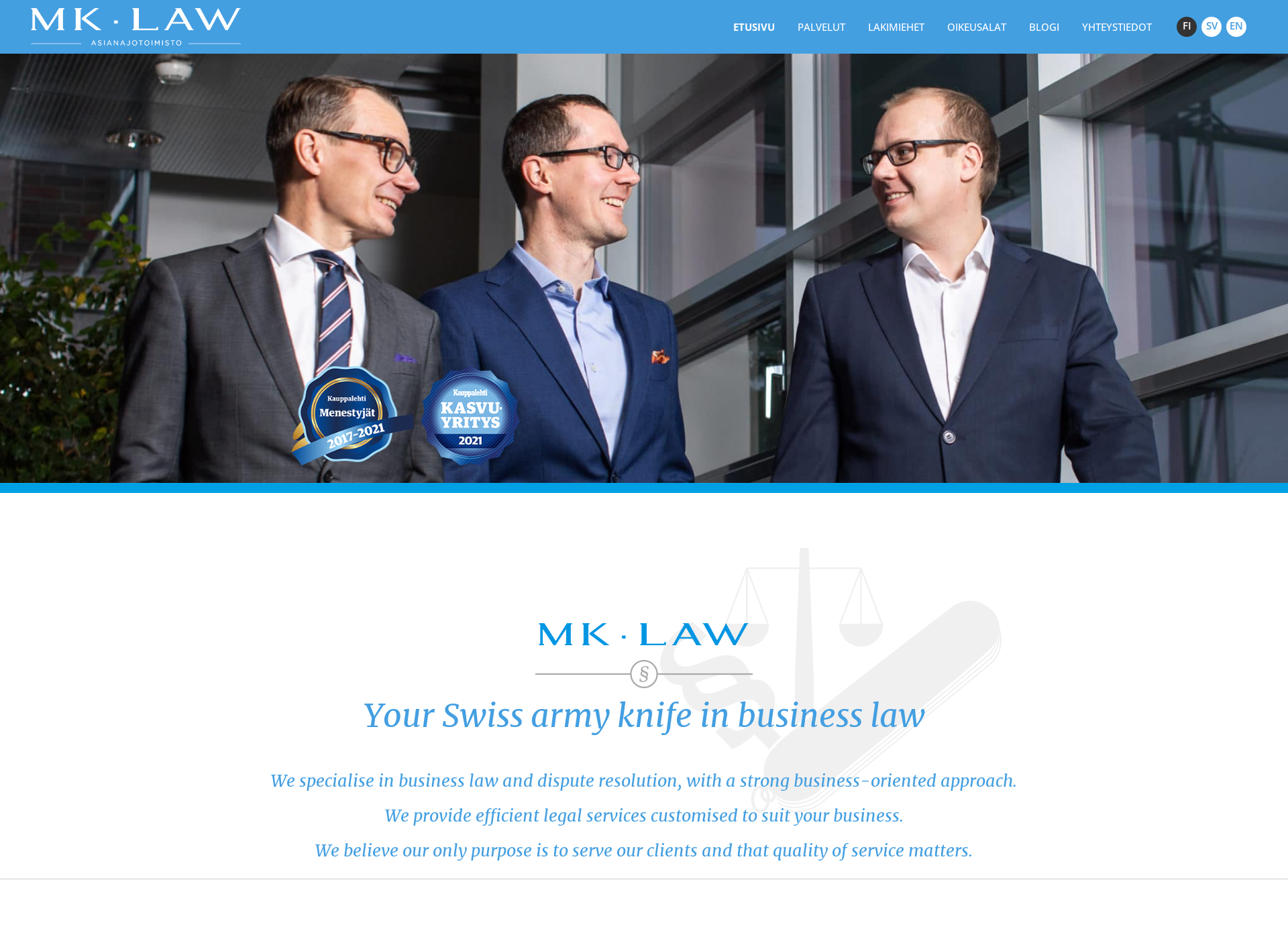 Screenshot for mklaw.fi