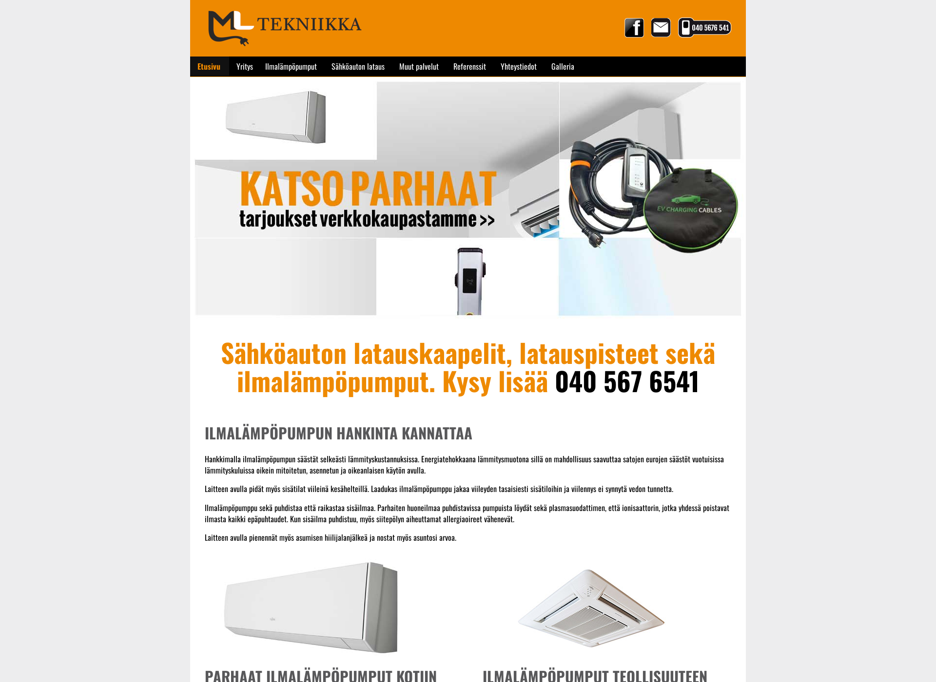 Screenshot for ml-tekniikka.fi