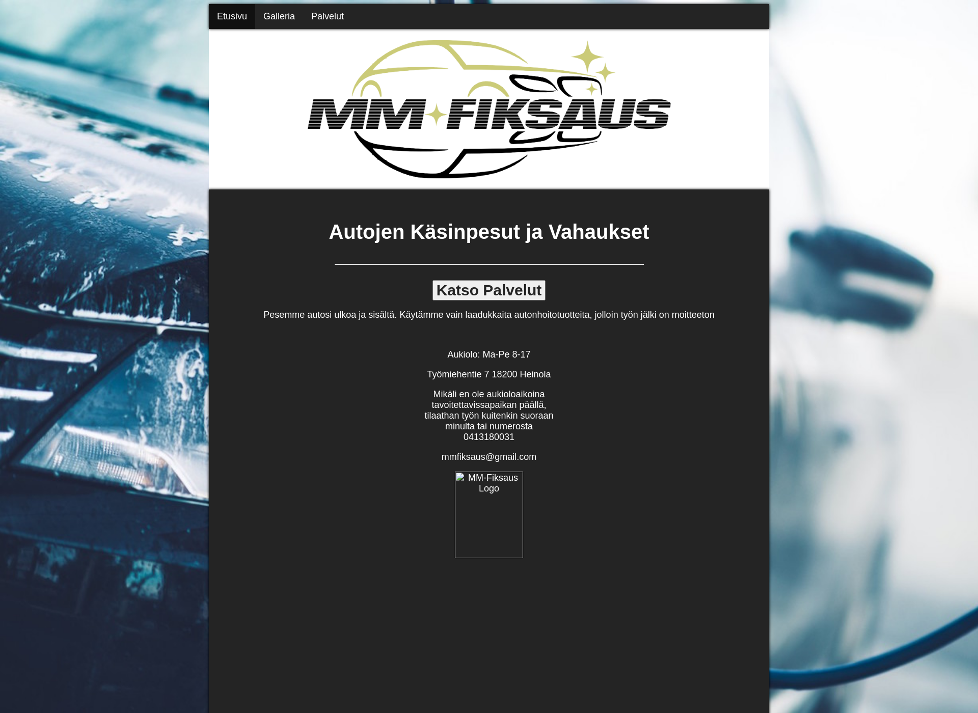 Skärmdump för mmfiksaus.fi