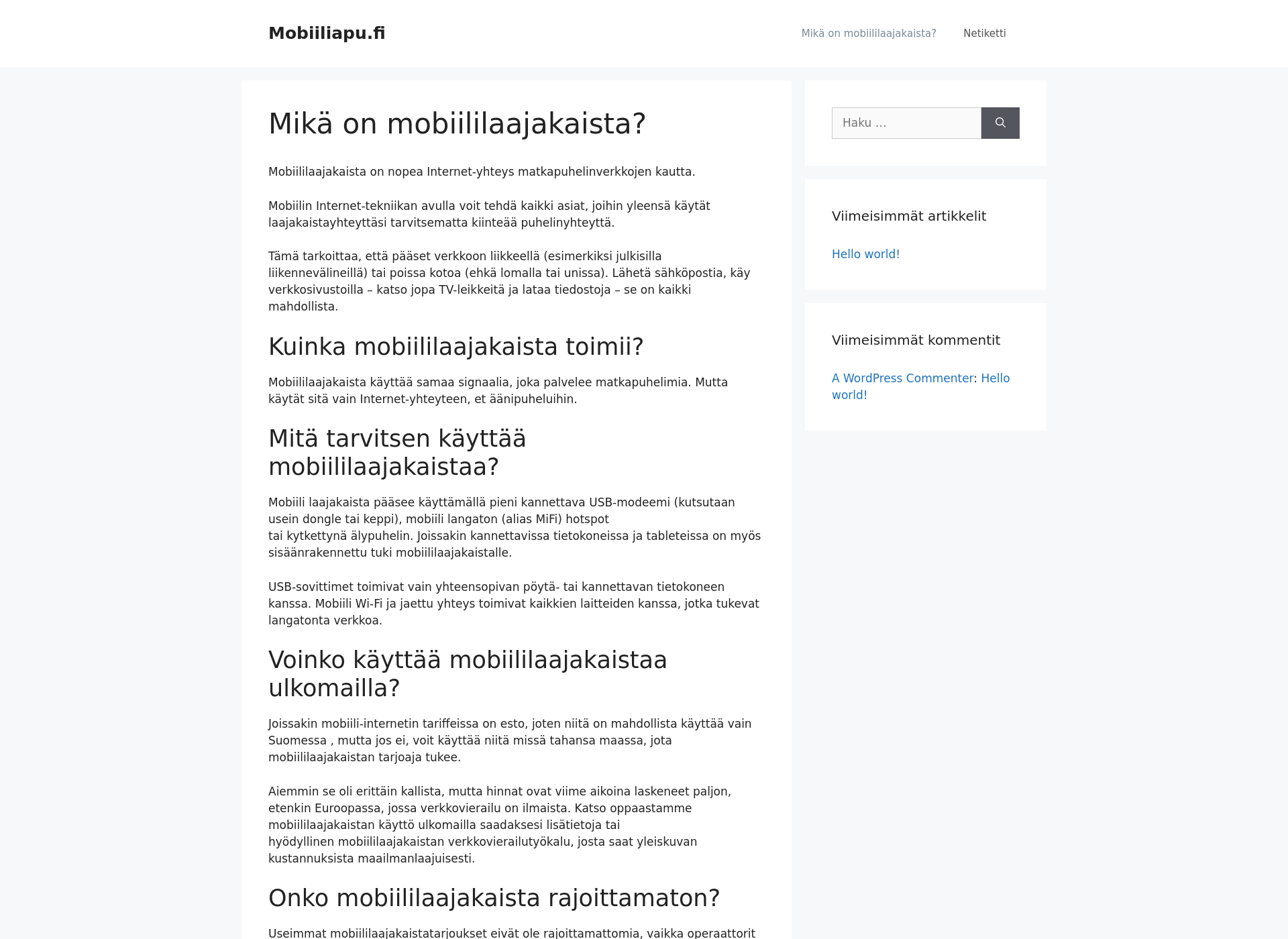 Screenshot for mobiiliapu.fi