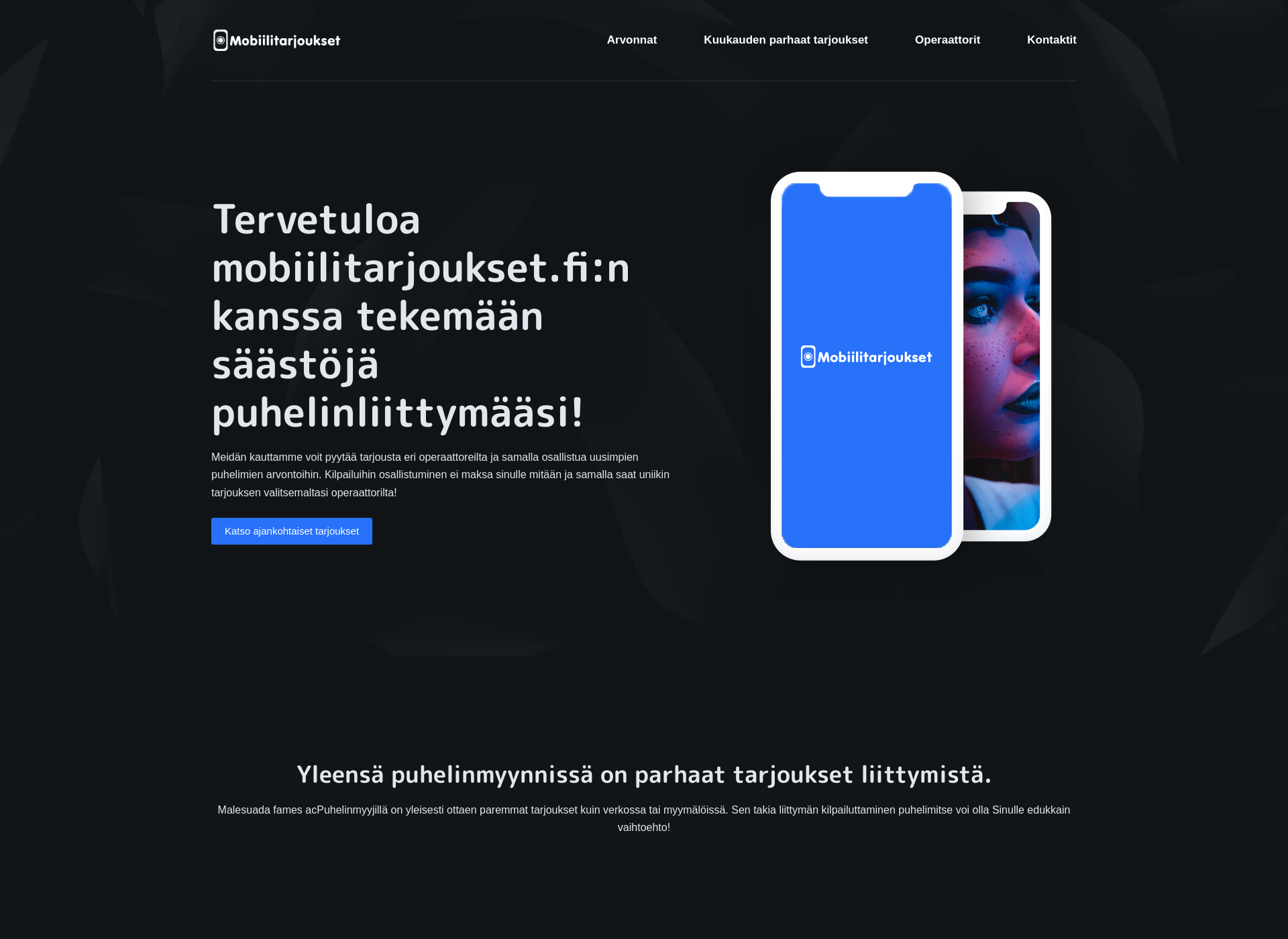 Skärmdump för mobiilitarjoukset.fi