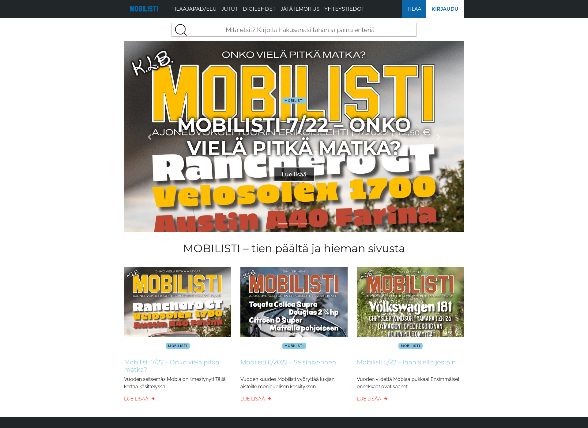 Screenshot for mobilisti.fi