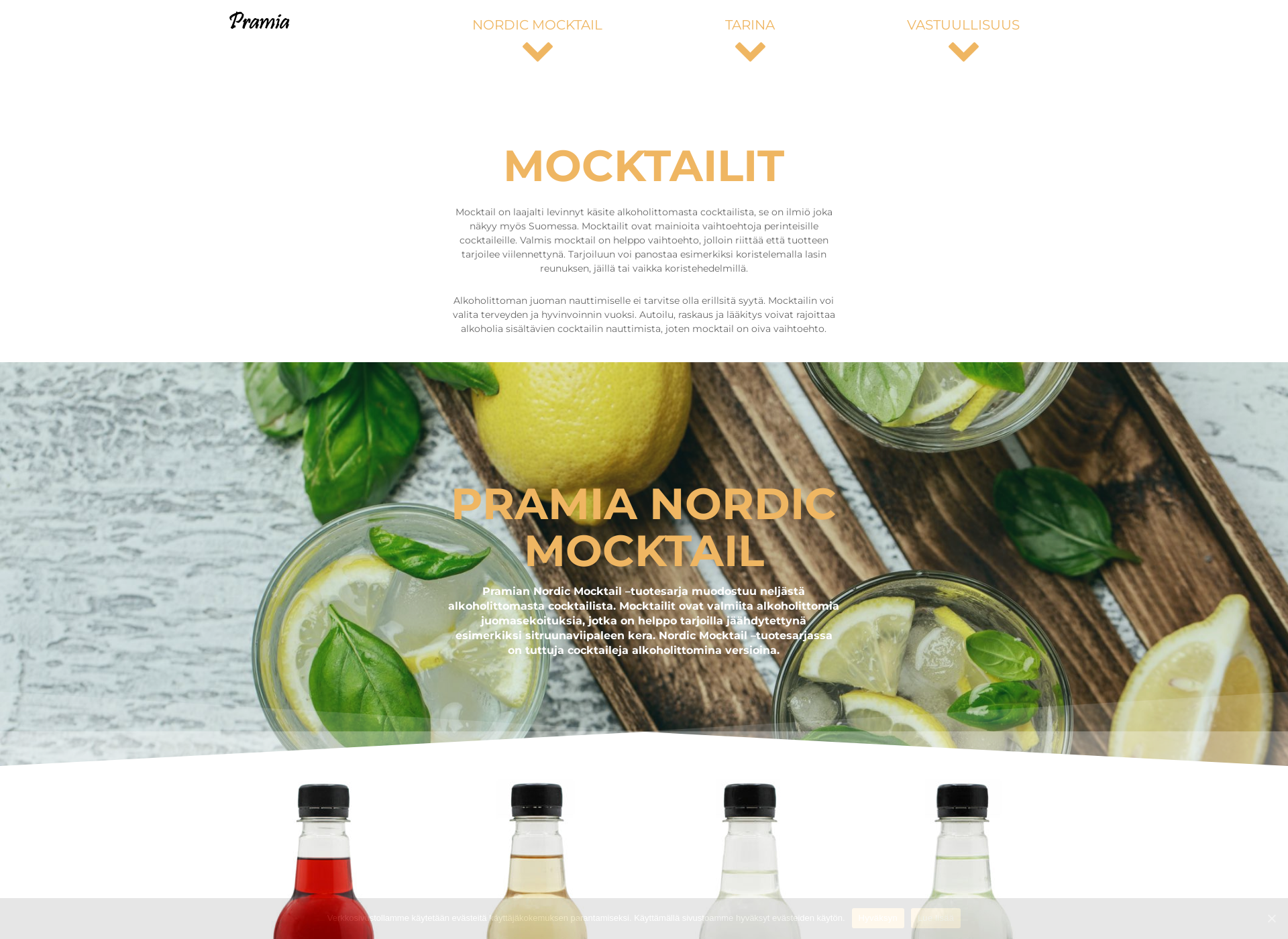 Skärmdump för mocktail.fi