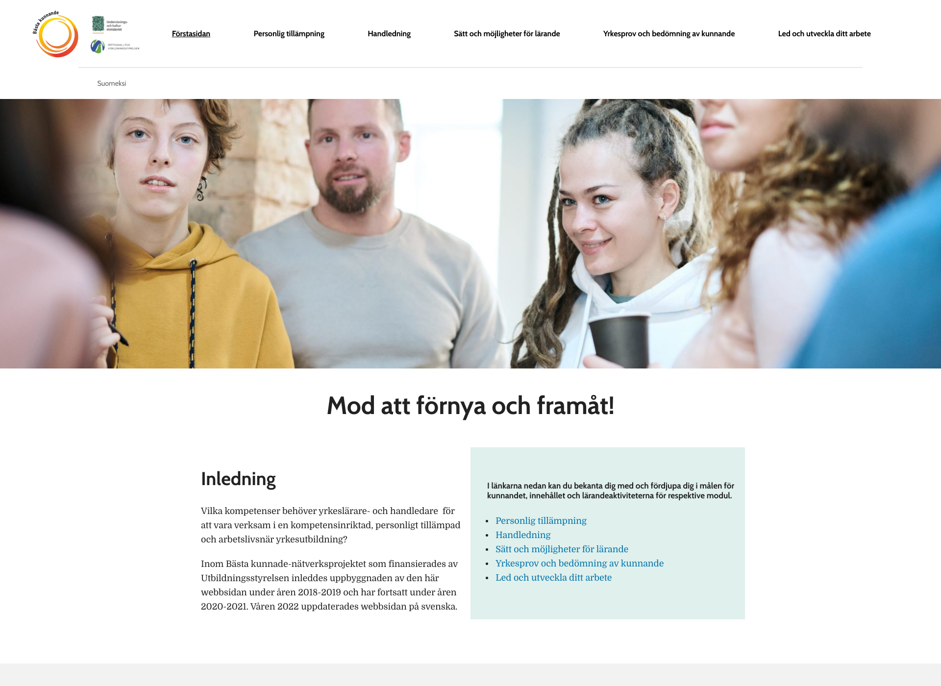 Skärmdump för modattfornya.fi