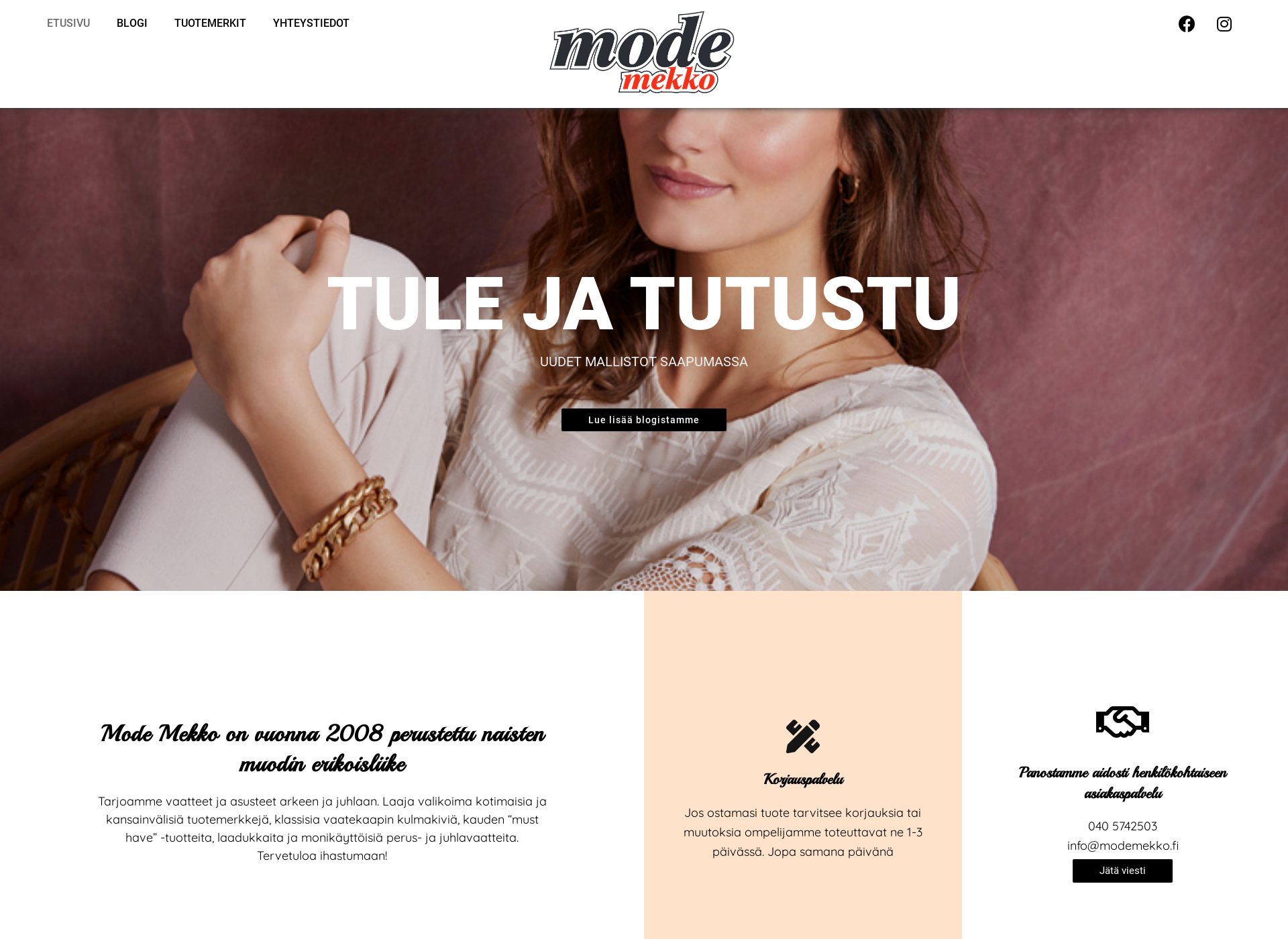 Screenshot for modemekko.fi