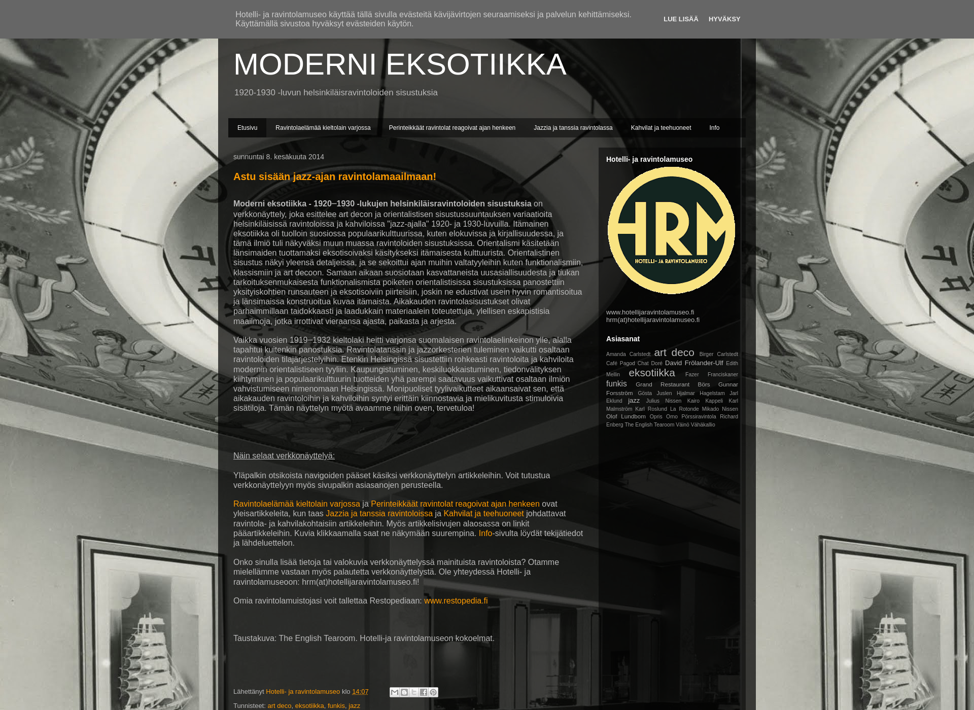 Screenshot for modernieksotiikka.fi