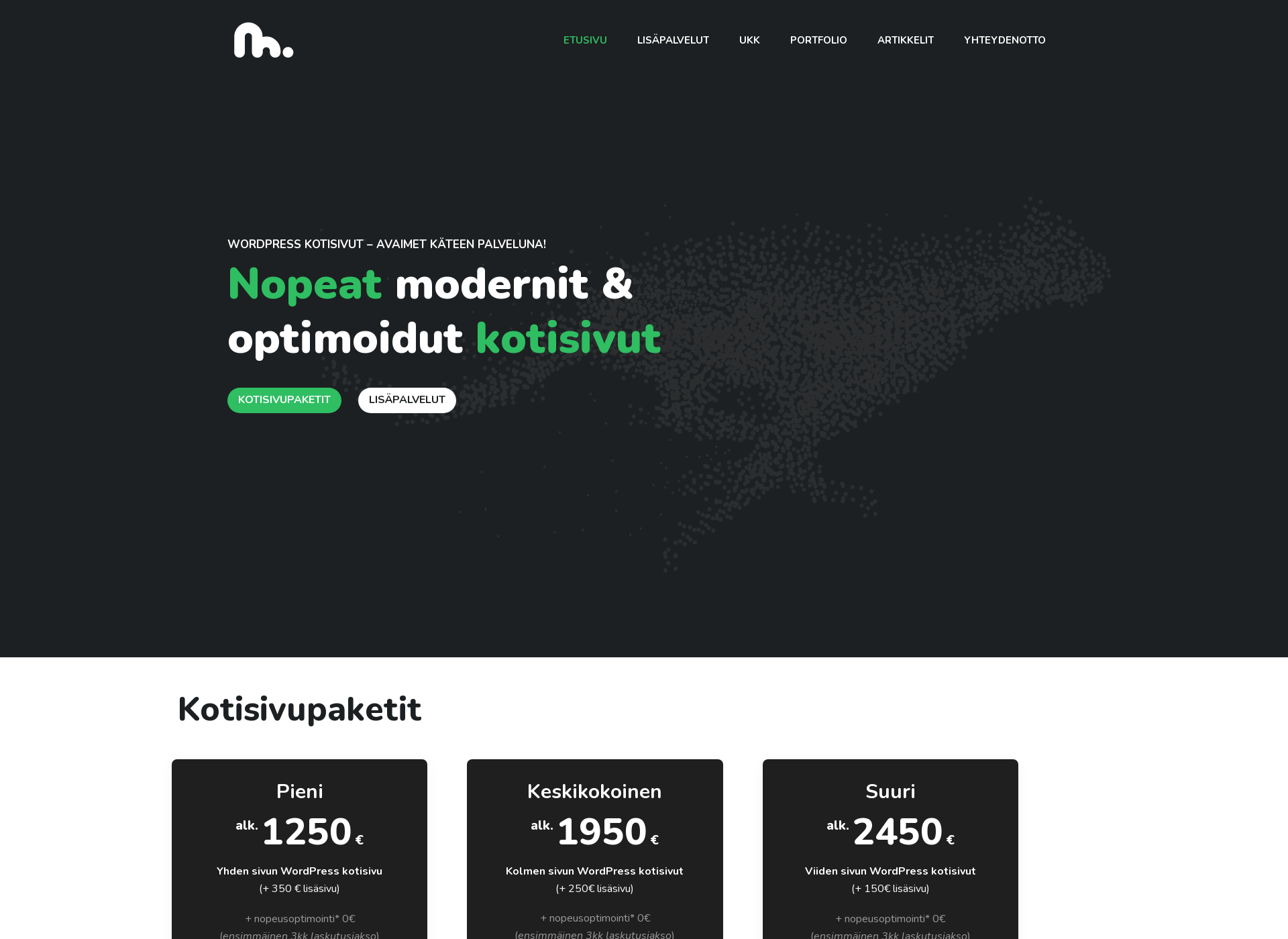 Screenshot for modernitkotisivut.fi
