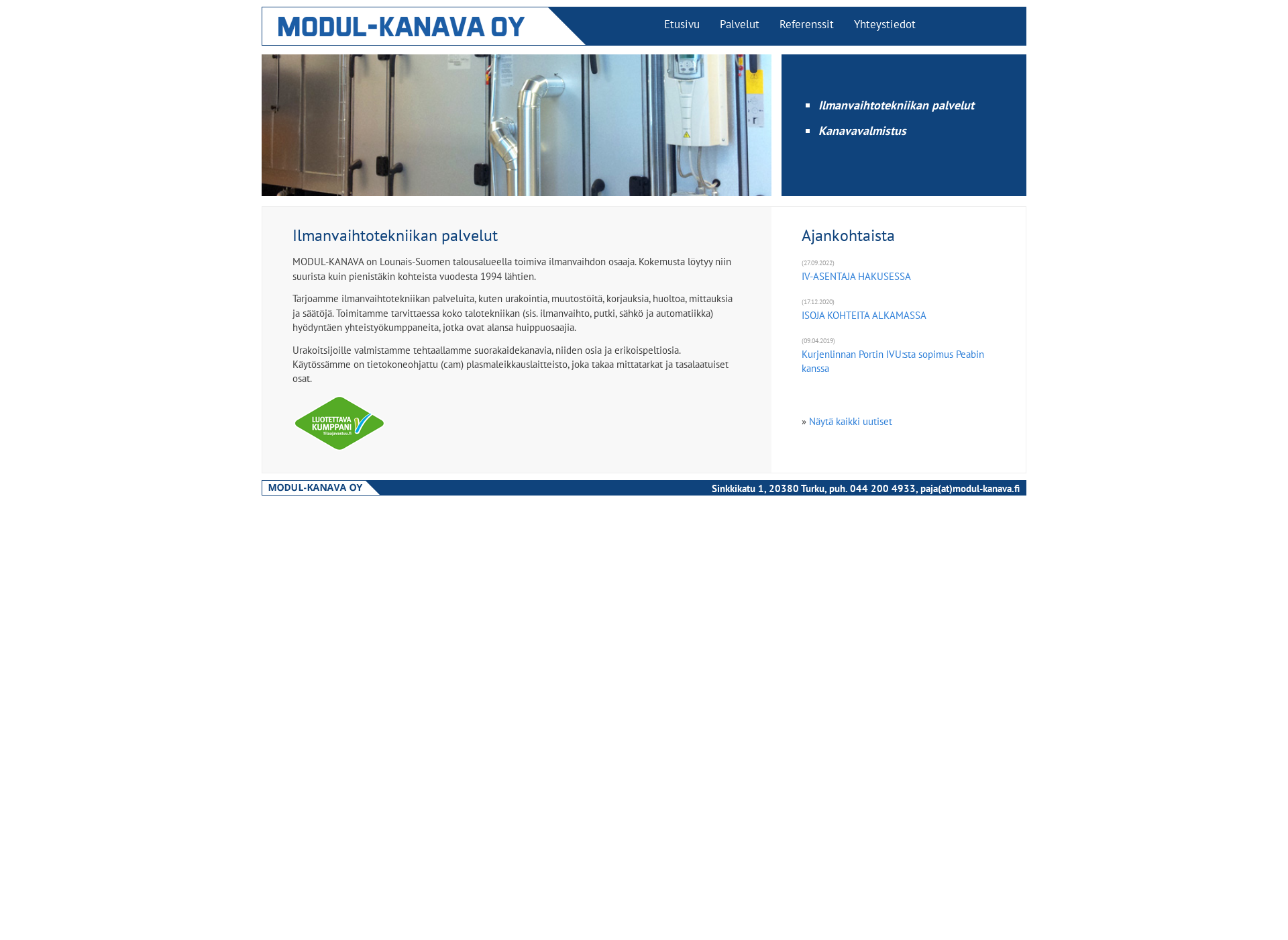 Skärmdump för modul-kanava.fi