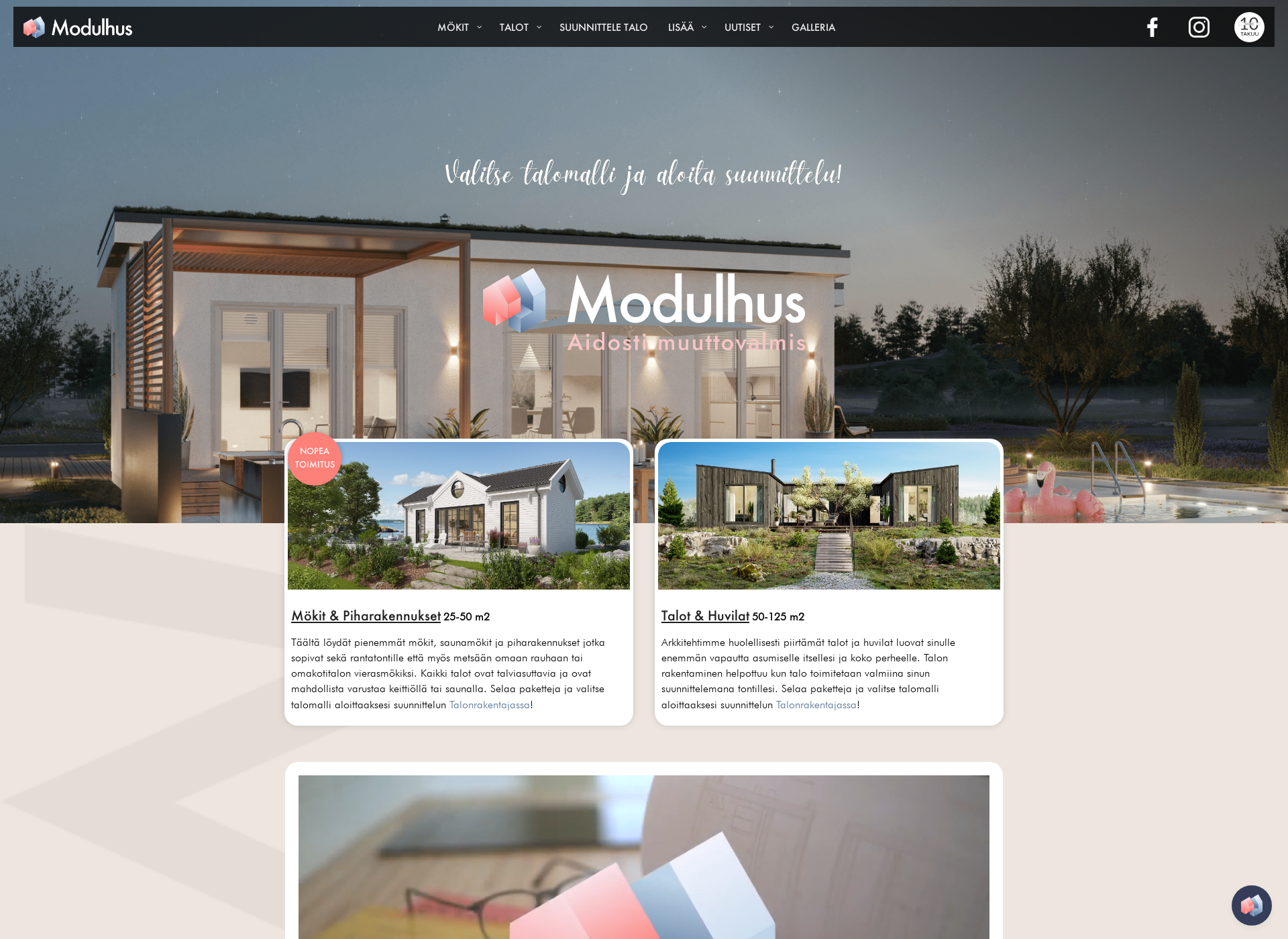 Screenshot for modulhus.fi