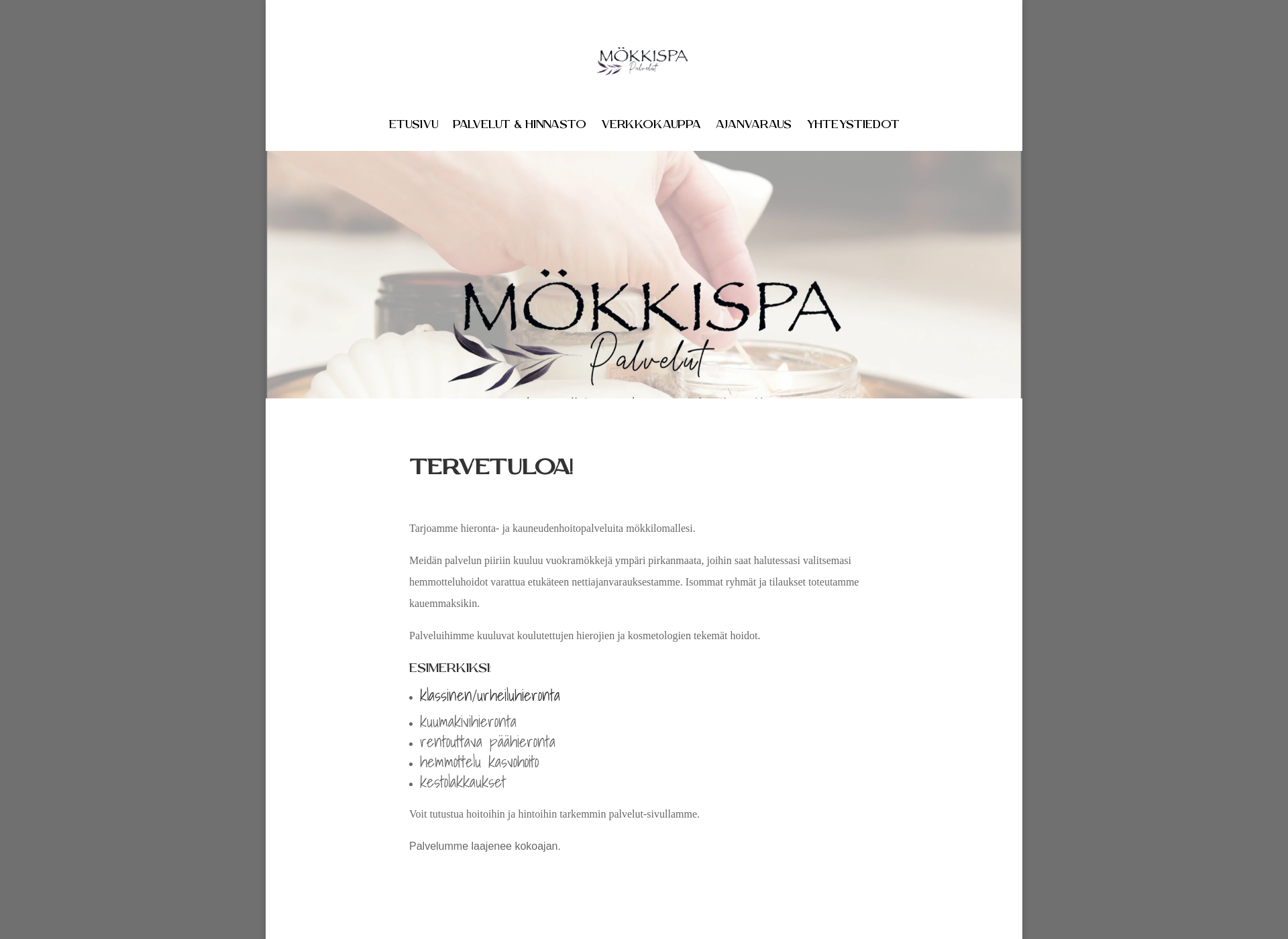 Skärmdump för mokkispa.fi
