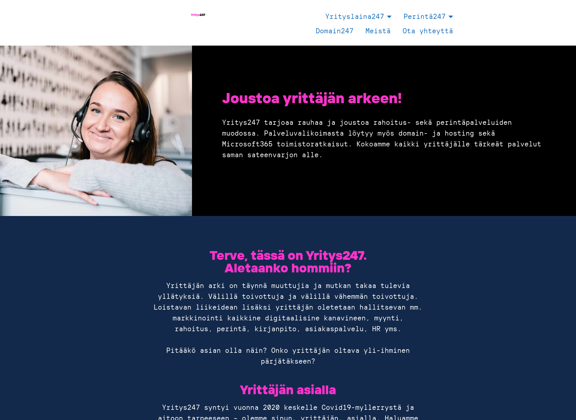 Skärmdump för momentfinance.fi