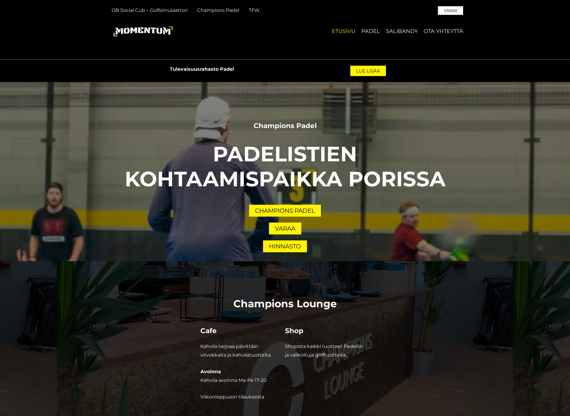 Skärmdump för momentumsport.fi