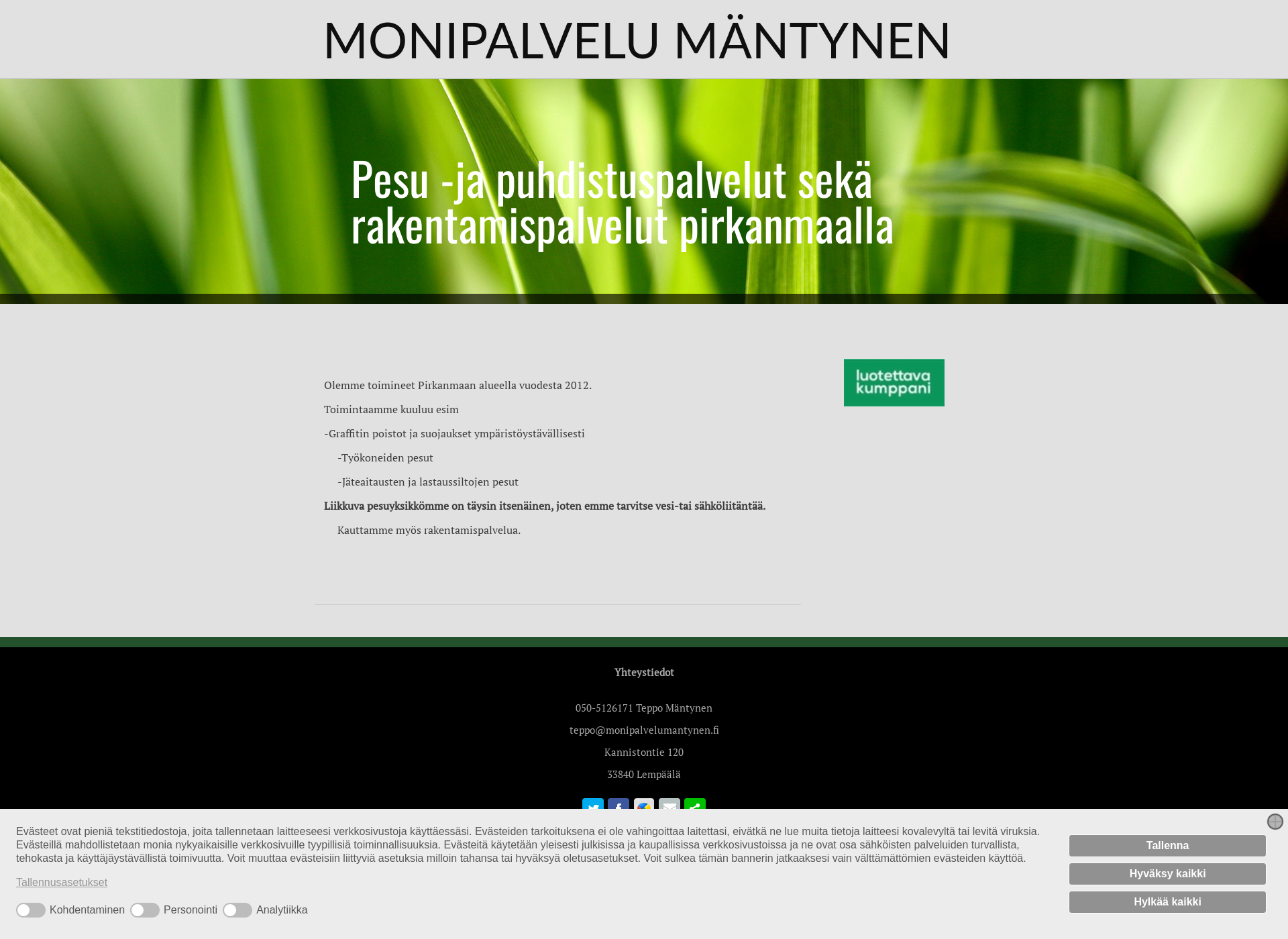 Skärmdump för monipalvelumantynen.fi