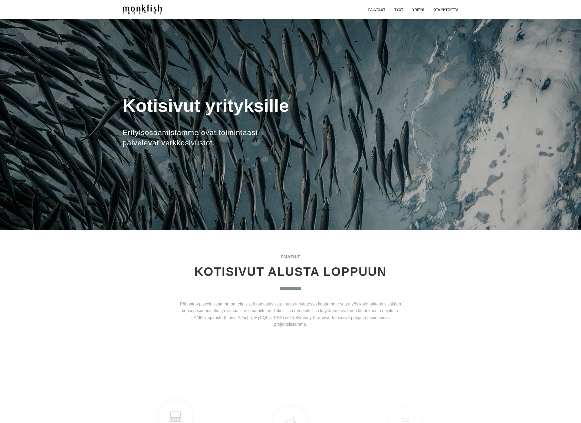Skärmdump för monkfish.fi