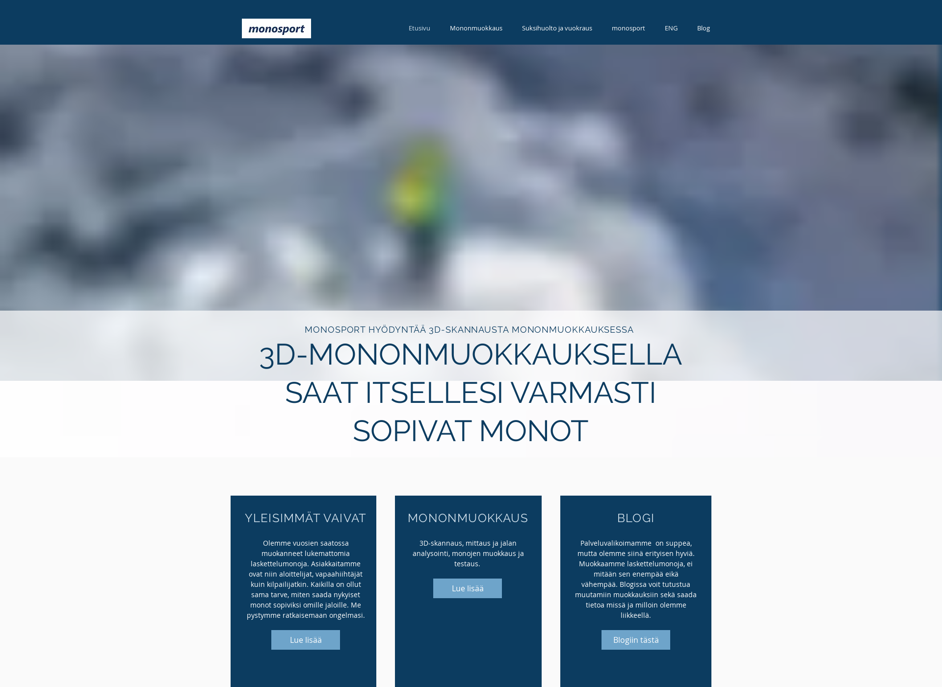 Skärmdump för monosport.fi