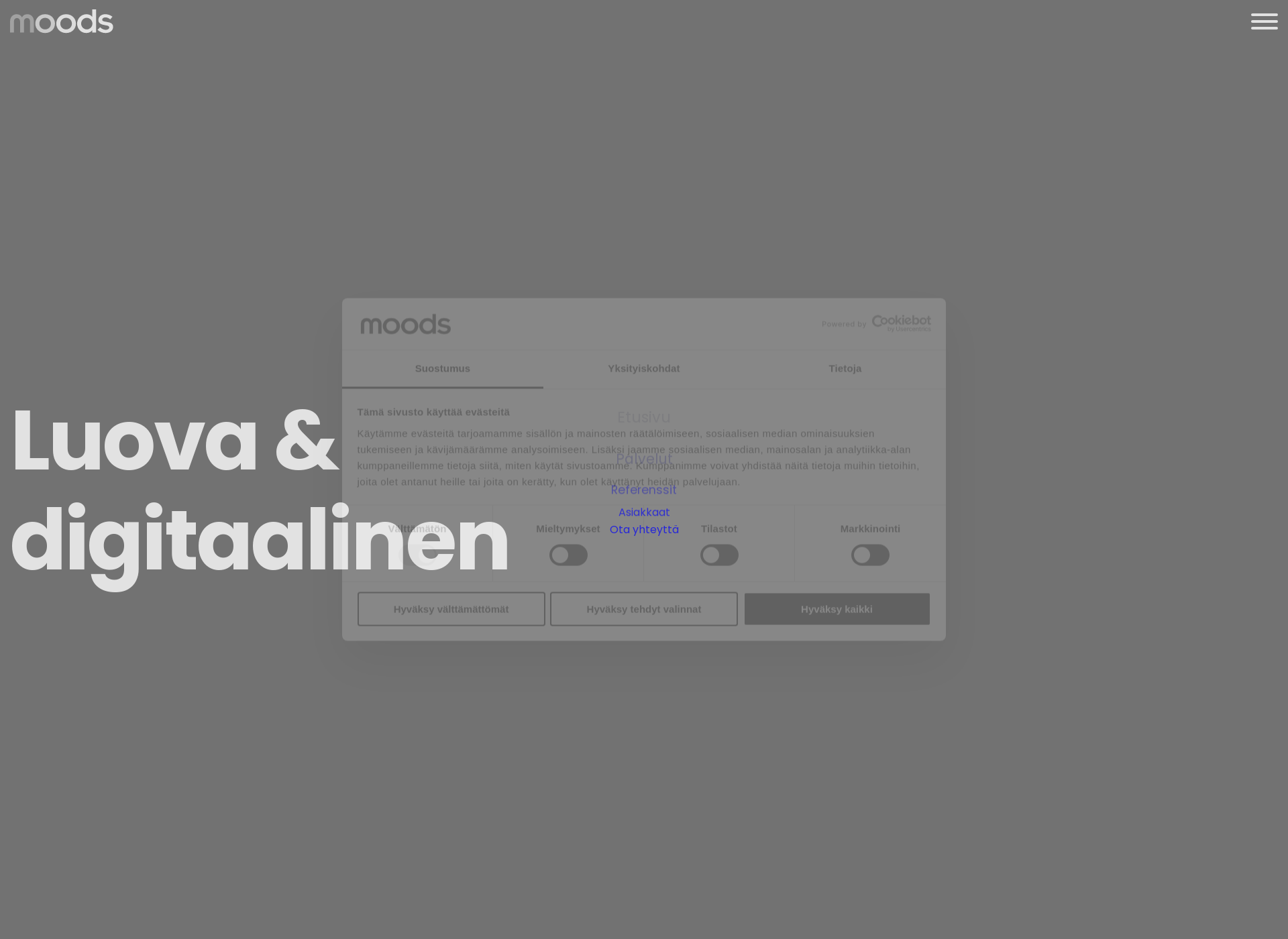 Skärmdump för moods.fi