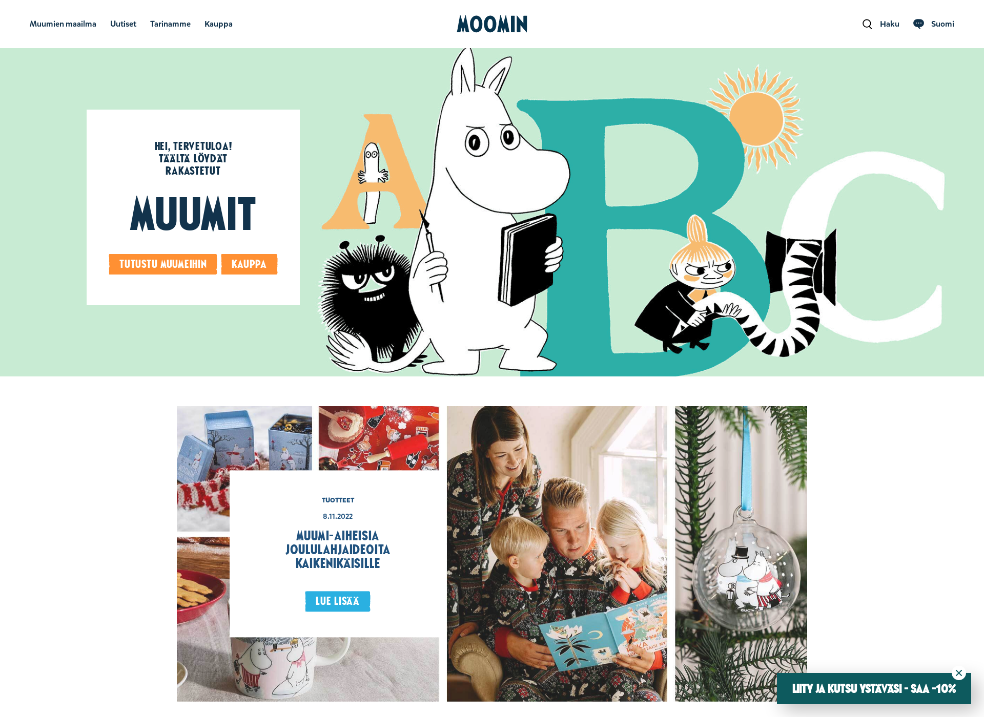 Screenshot for moomin.fi