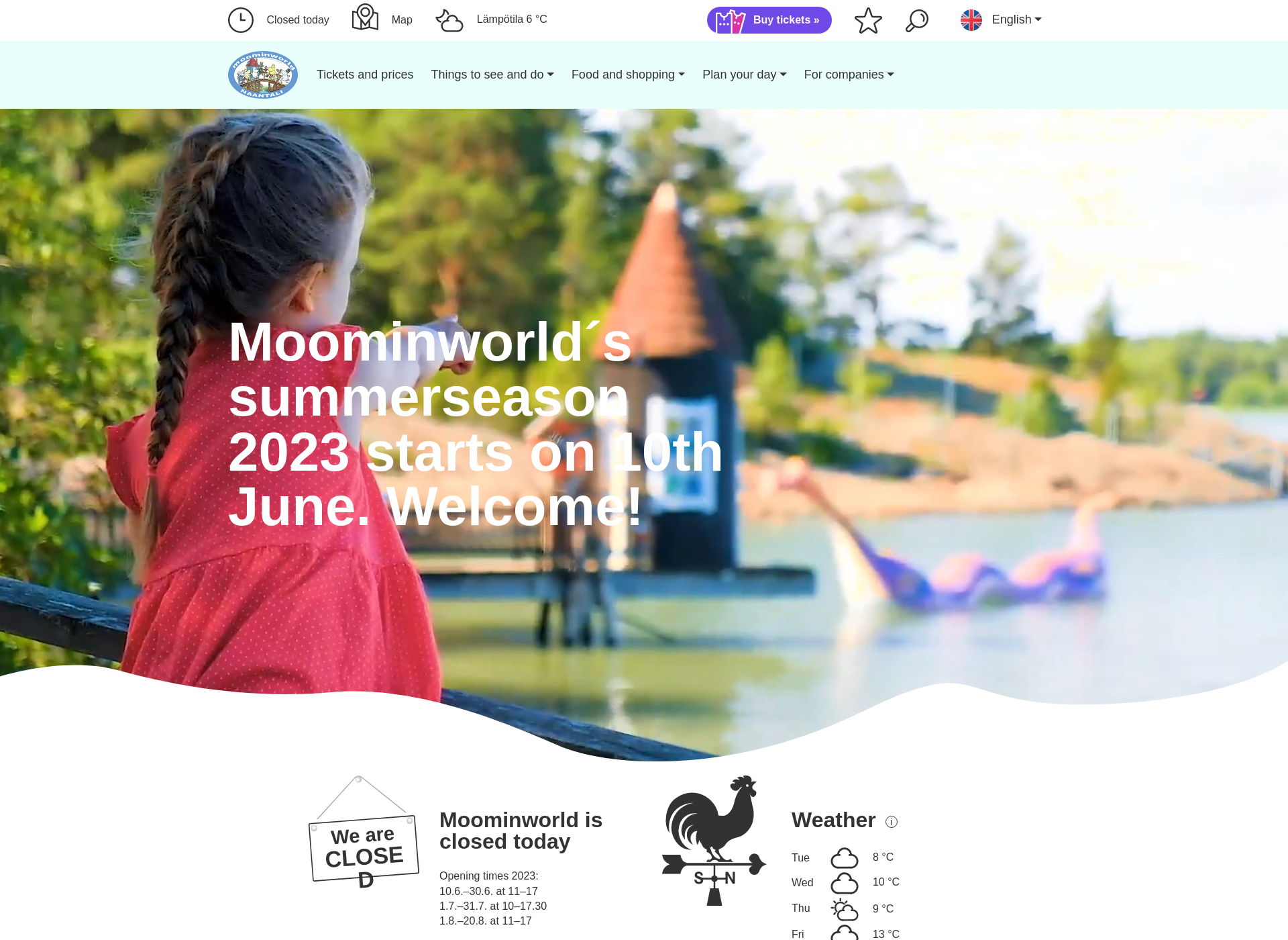 Screenshot for moominworld.fi