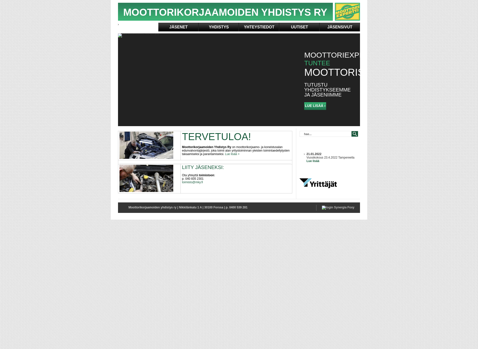 Skärmdump för moottoriexpertti.fi