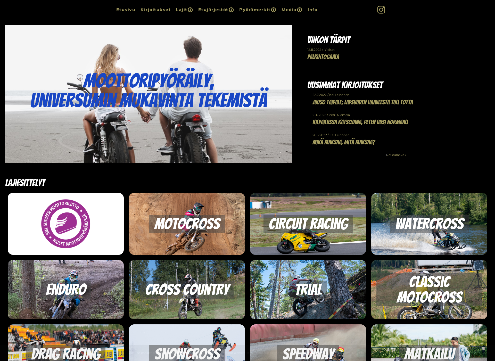 Screenshot for moottoripyöräily.fi