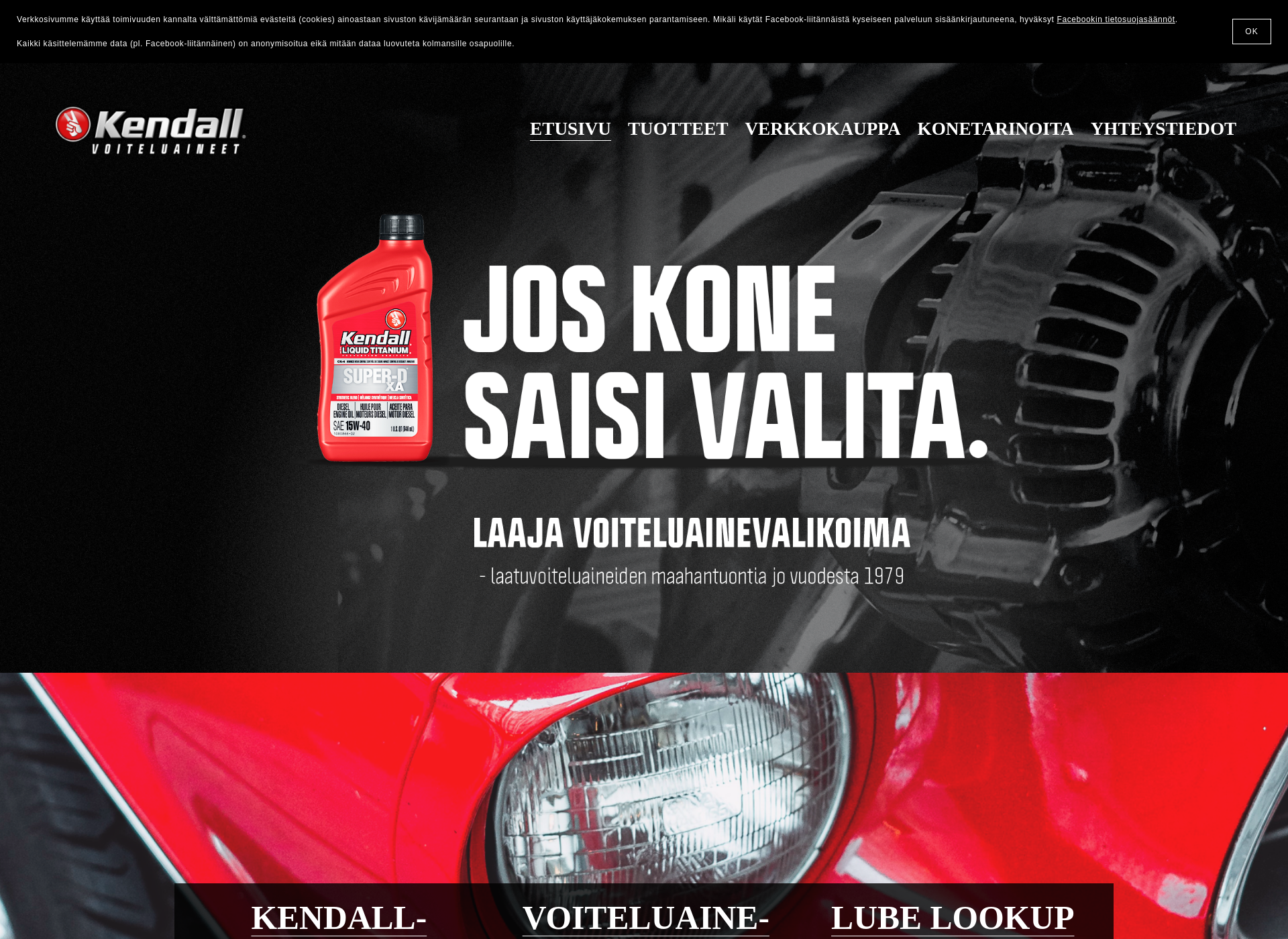 Skärmdump för moottoriöljy.fi