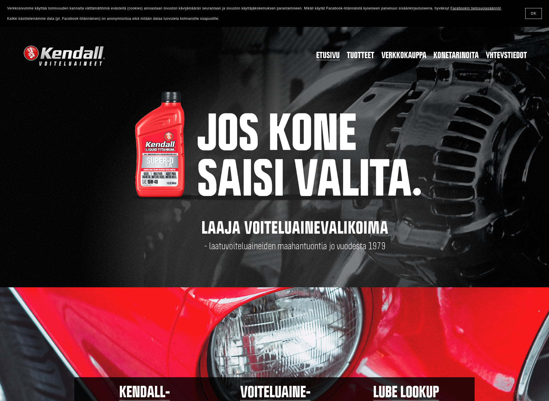 Skärmdump för moottoriöljyt.fi