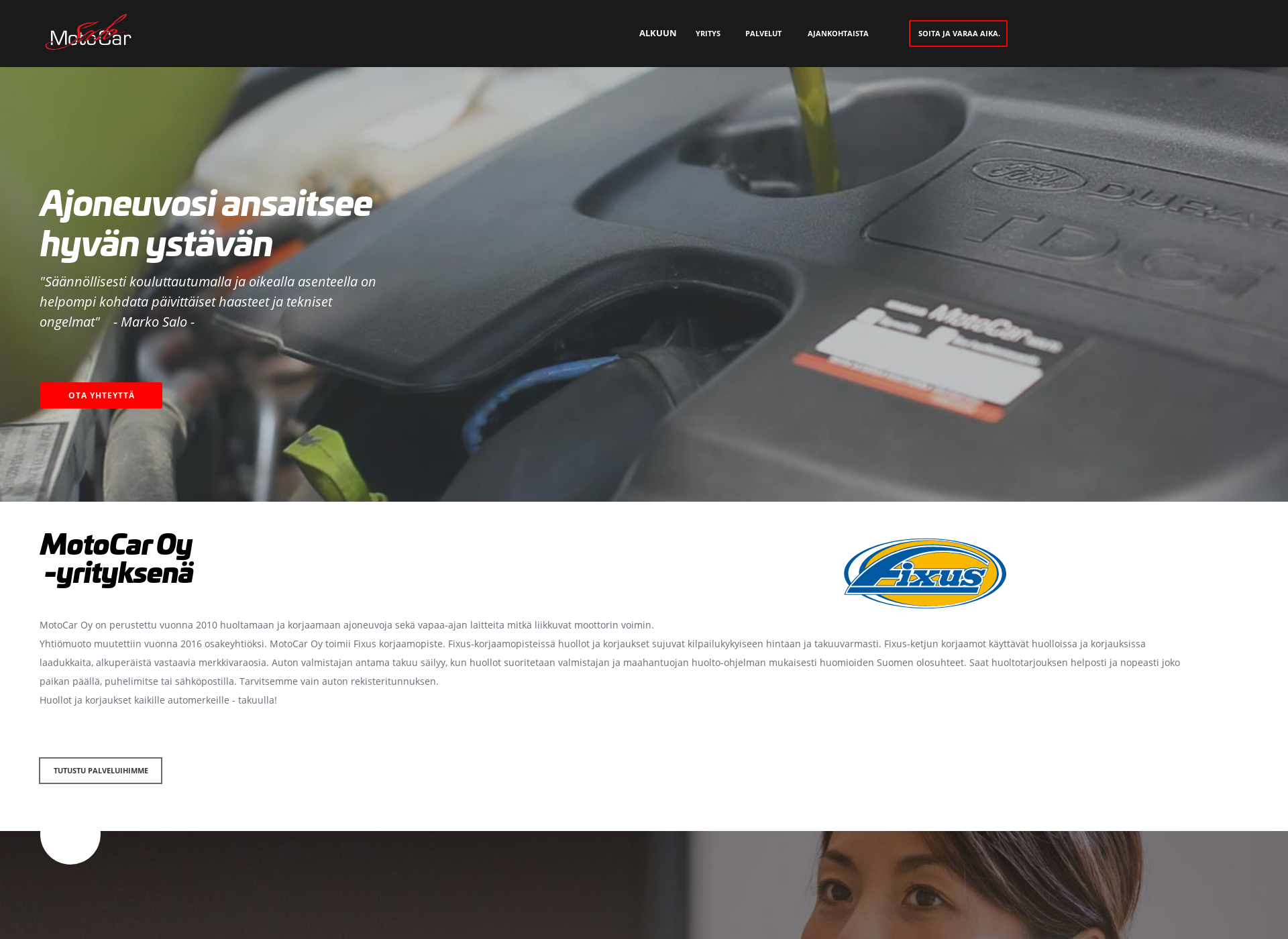 Skärmdump för moto-car.fi