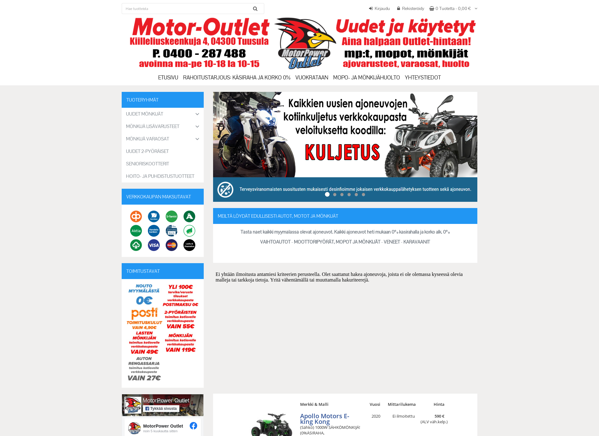 Screenshot for motoroutlet.fi