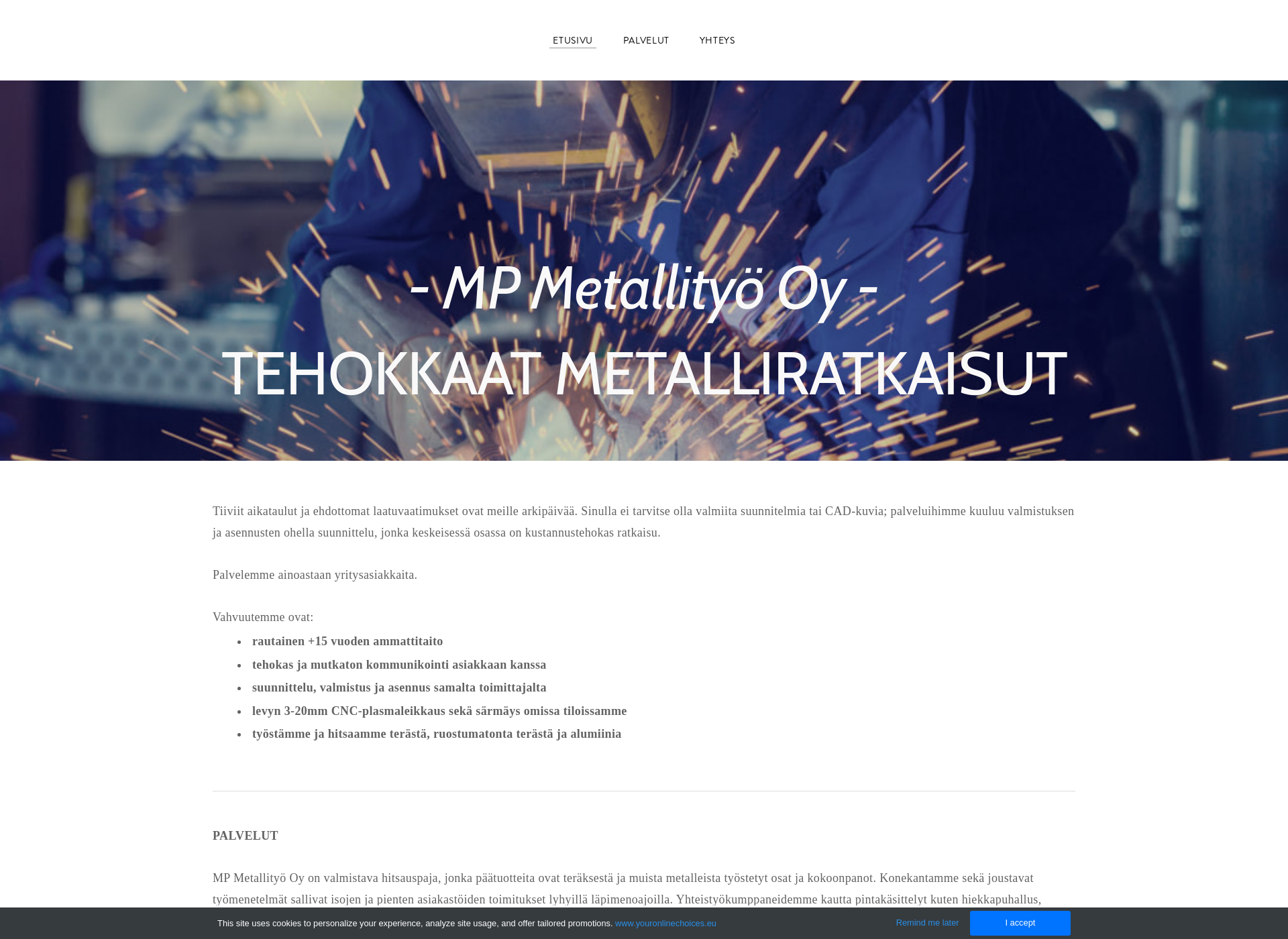 Screenshot for mpmetallityo.fi
