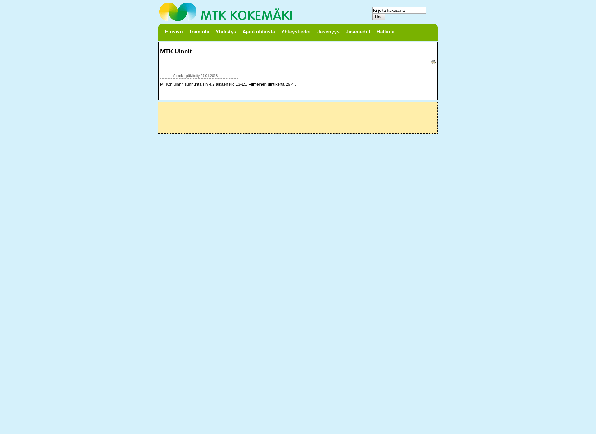 Screenshot for mtk-kokemaki.fi