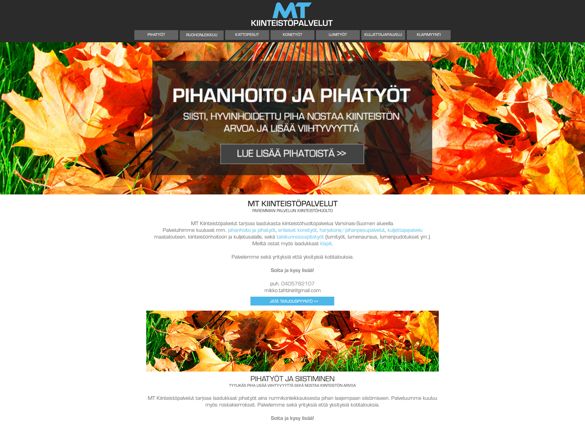 Screenshot for mtkiinteistopalvelut.fi