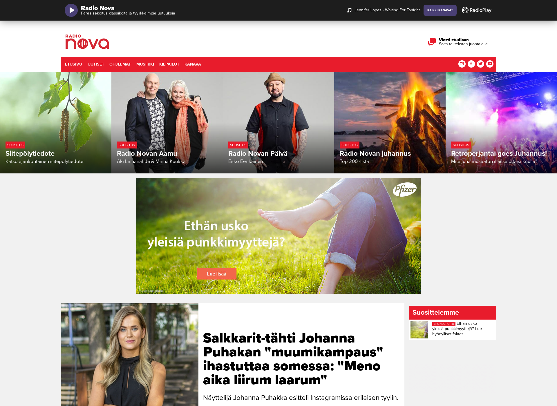 Skärmdump för mtvradionova.fi