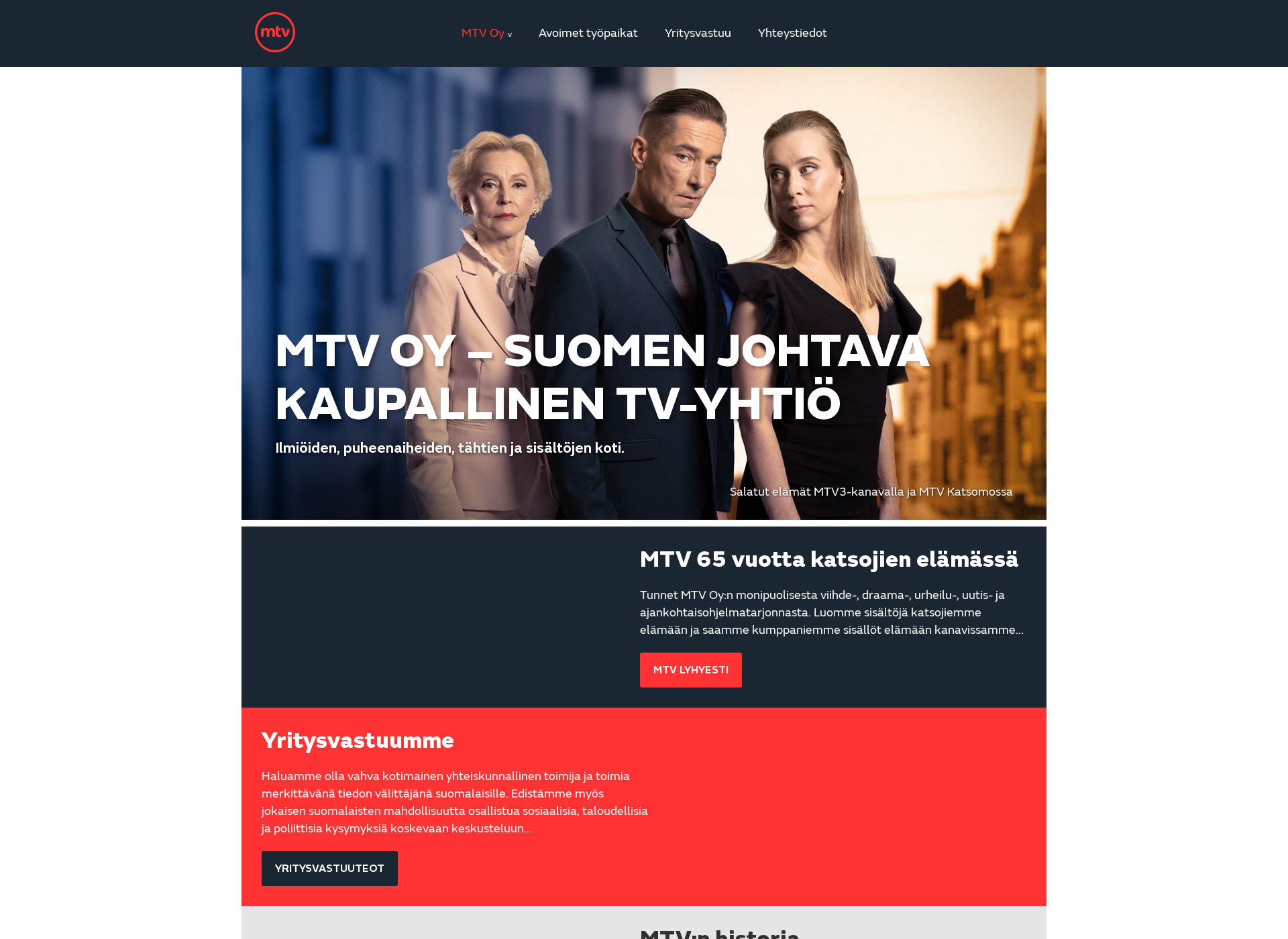 Skärmdump för mtvyritys.fi